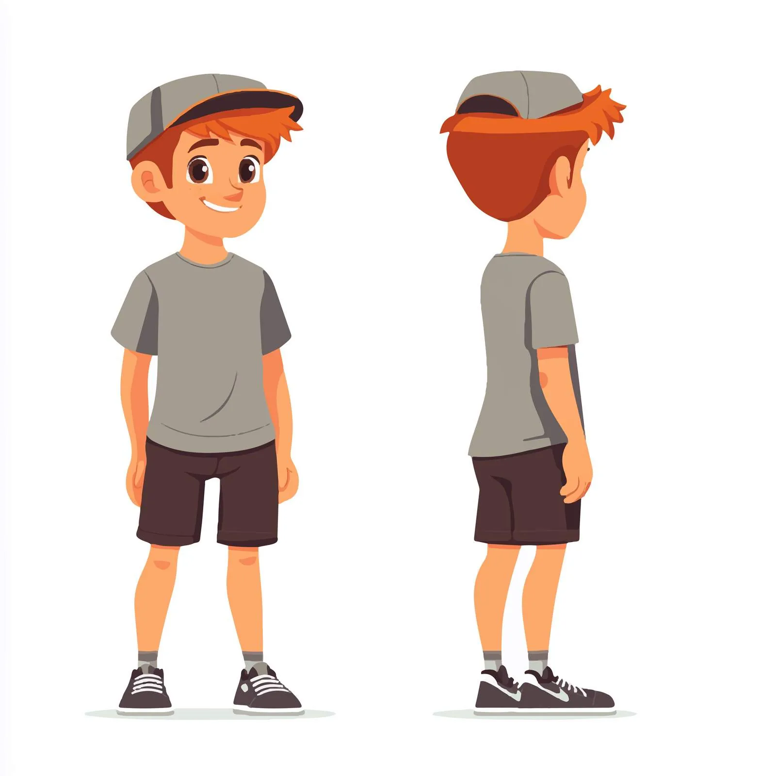 Redhead Teenage Boy in Cap and T-Shirt — free download from Dotvec
