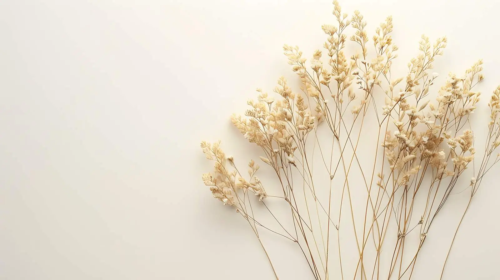 Reeds and Foliage Bouquet on Pastel Beige Background — free download from Dotvec