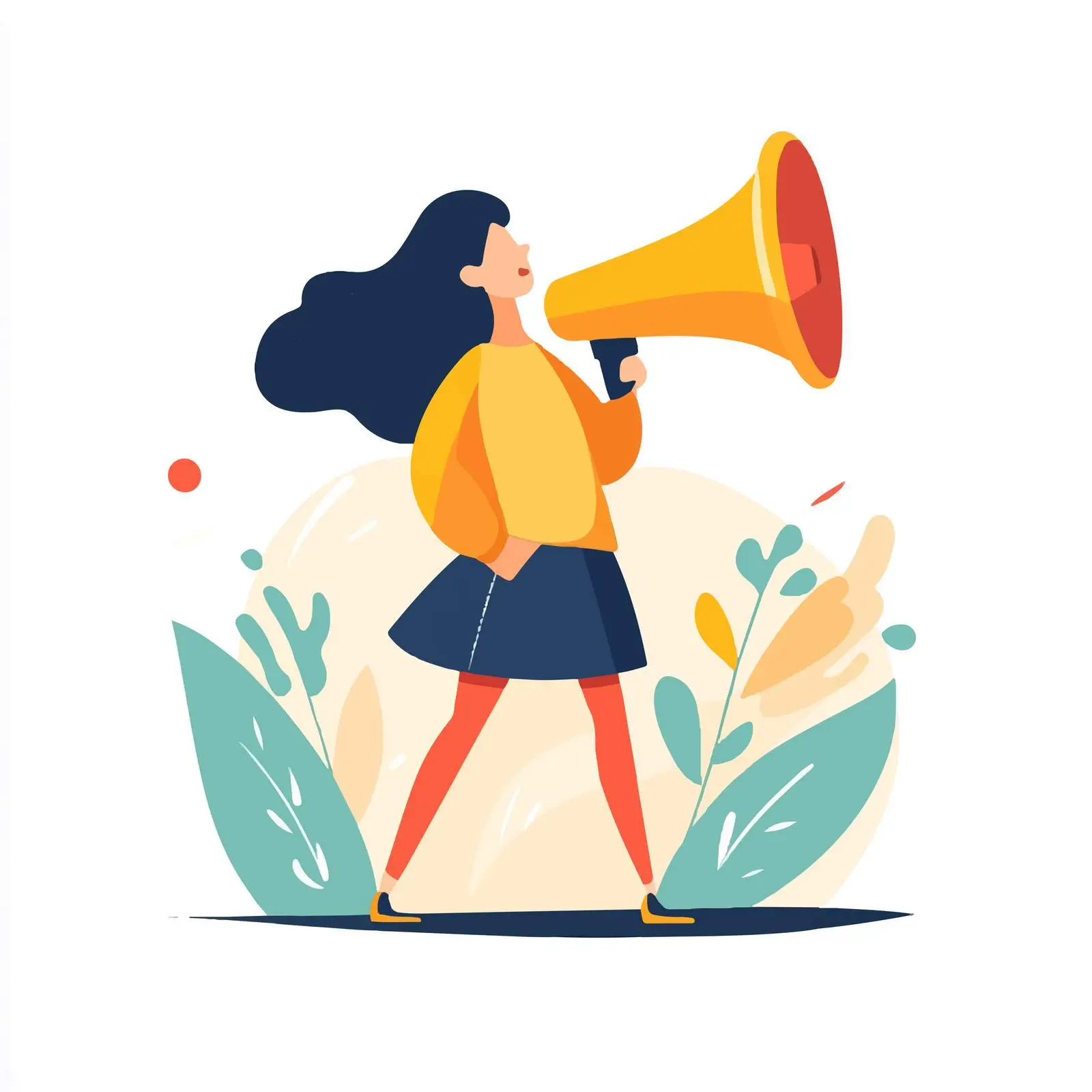 Referral Marketing Strategy with Woman and Loudspeaker — free download from Dotvec