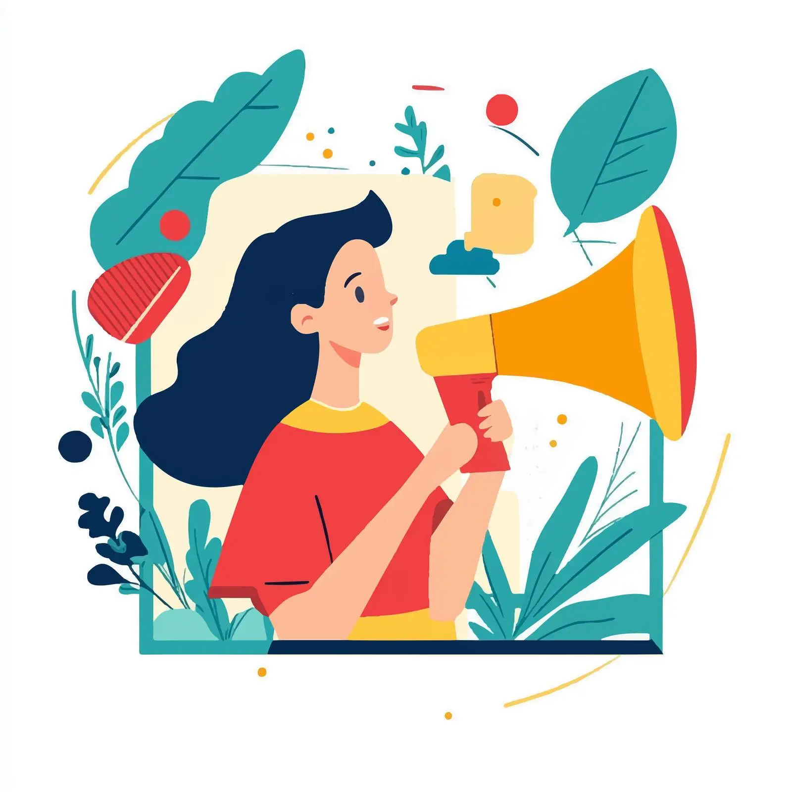 Referral Marketing Concept with Loudspeaker Woman — free download from Dotvec