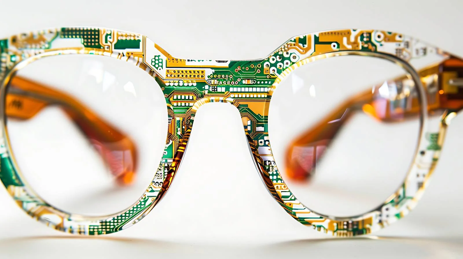 Circuit Board Reflection on Isolated Glasses — free download from Dotvec