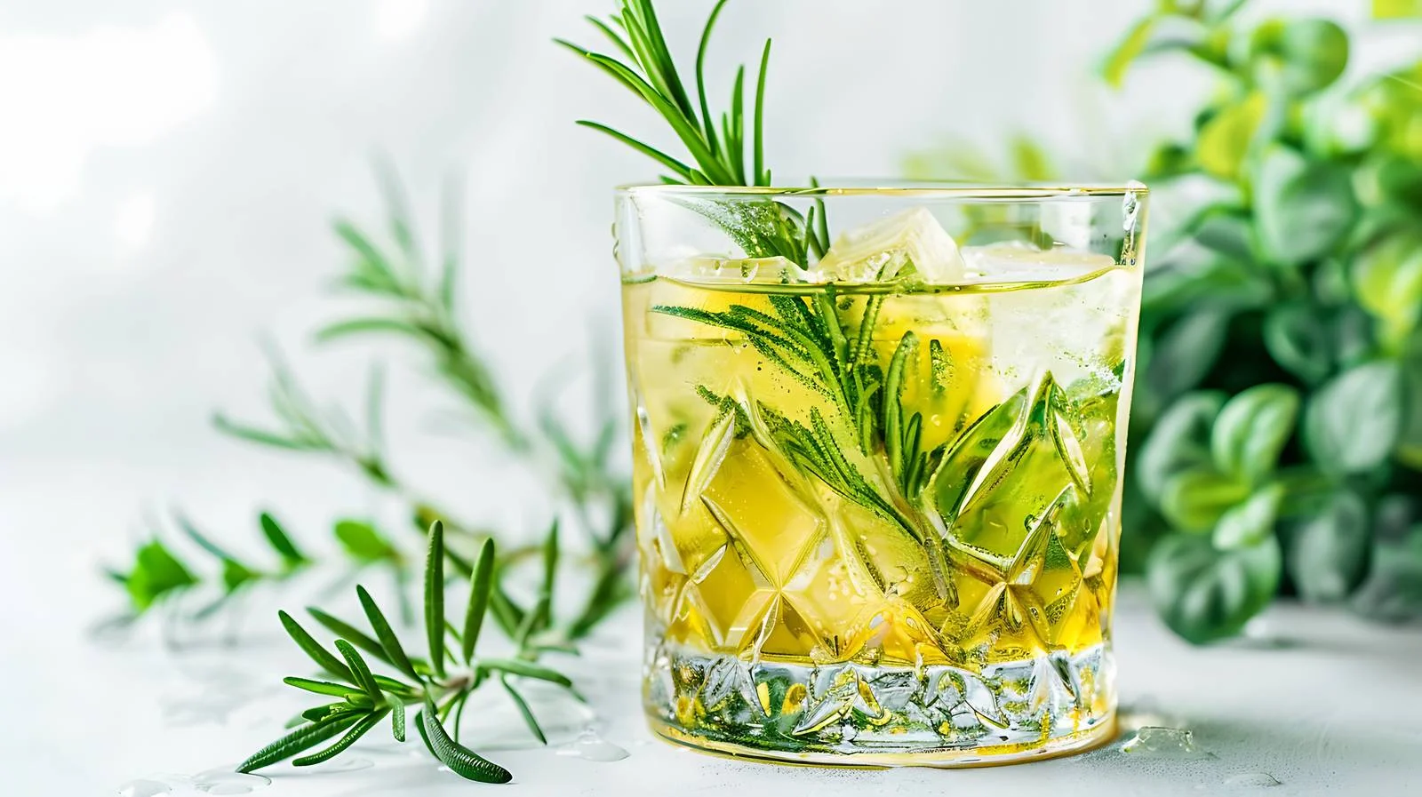 Rosemary Infused Cocktail Glass — free download from Dotvec