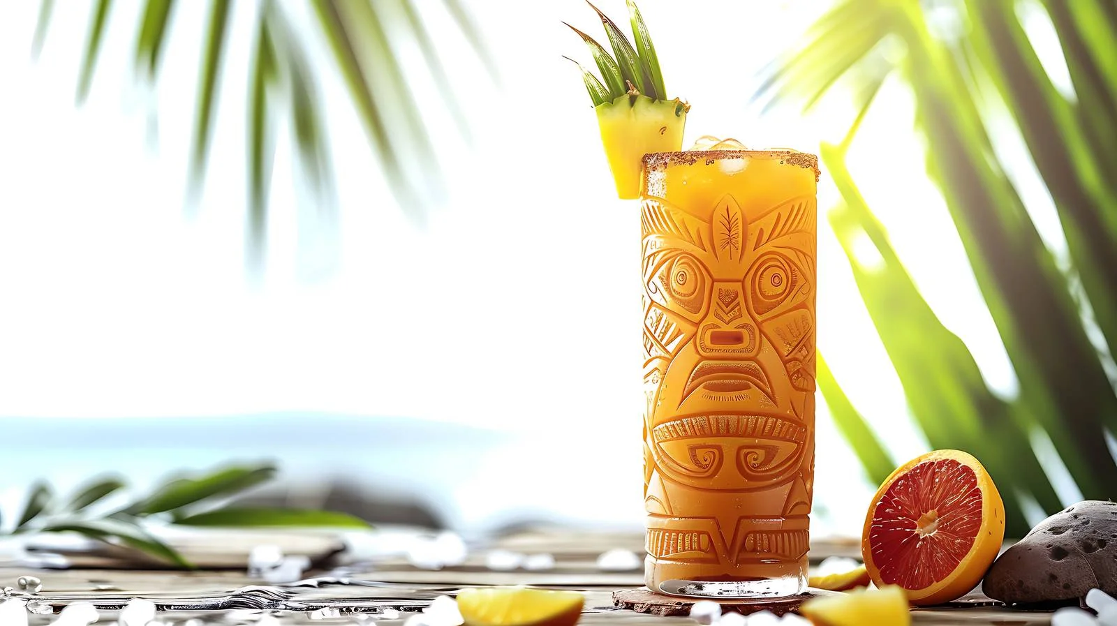 Icy Tiki Cocktail on Summer Bar — free download from Dotvec