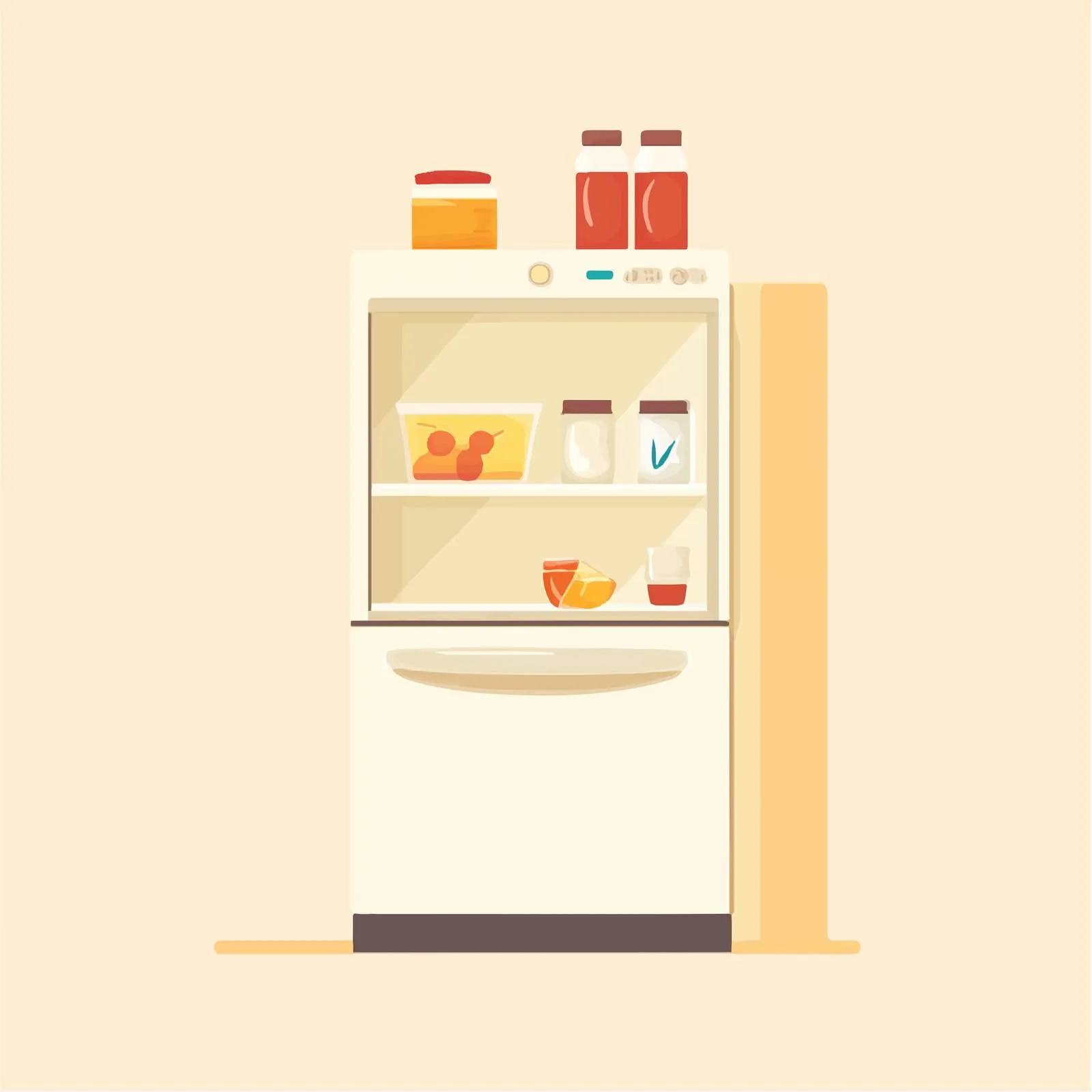 Fridge Flat Vector Illustration in Frame — free download from Dotvec