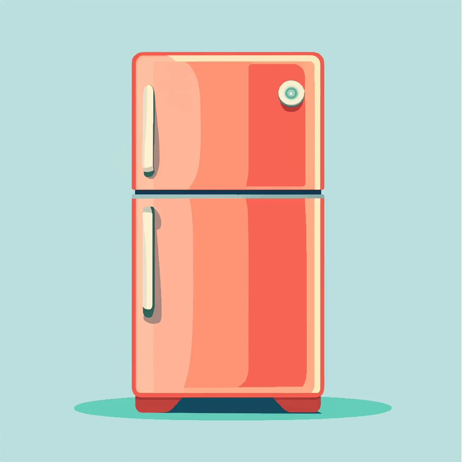 Fridge Flat Vector Illustration in Frame – free appliance vector image from Dotvec