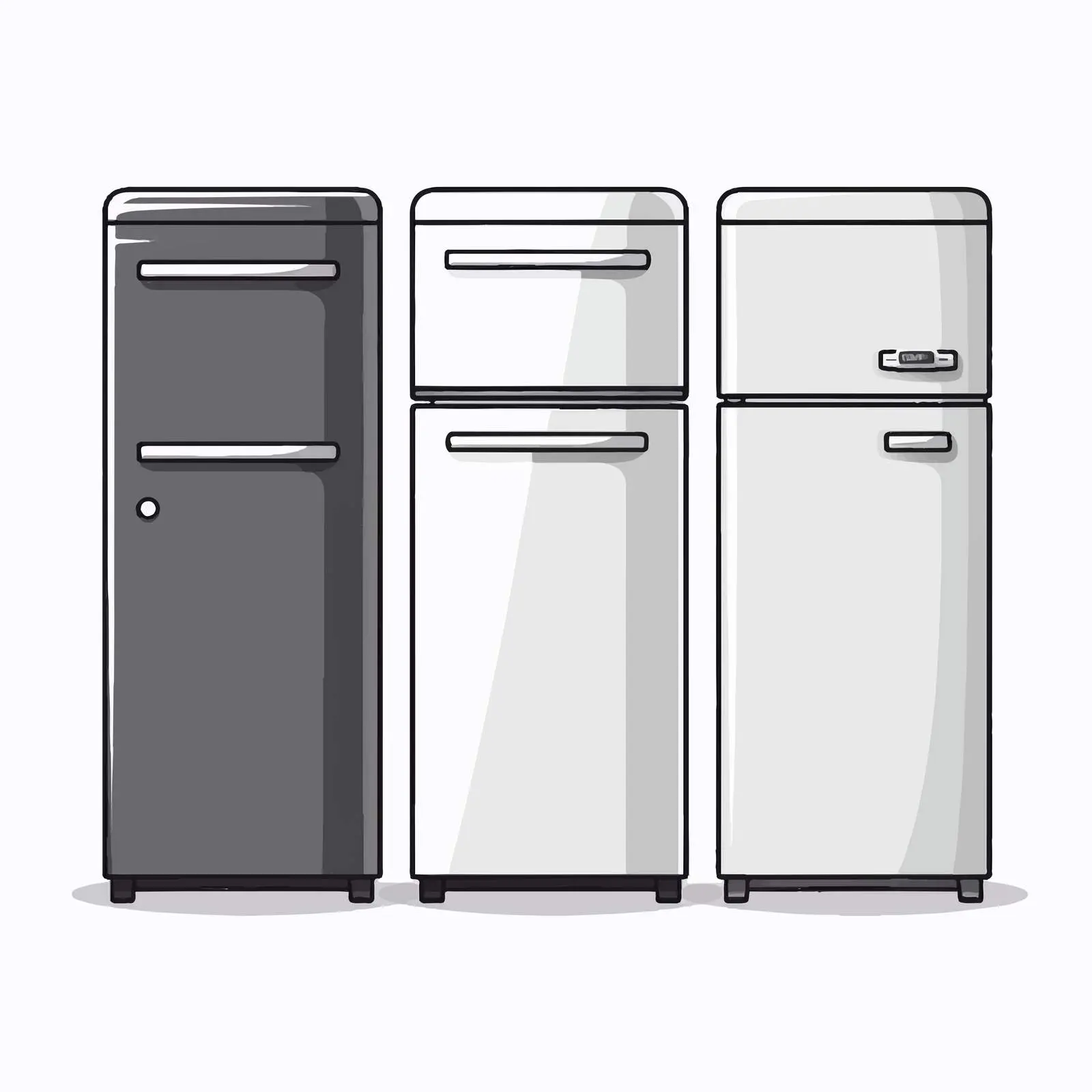 Cartoon Refrigerator Vector Line Illustration — free download from Dotvec
