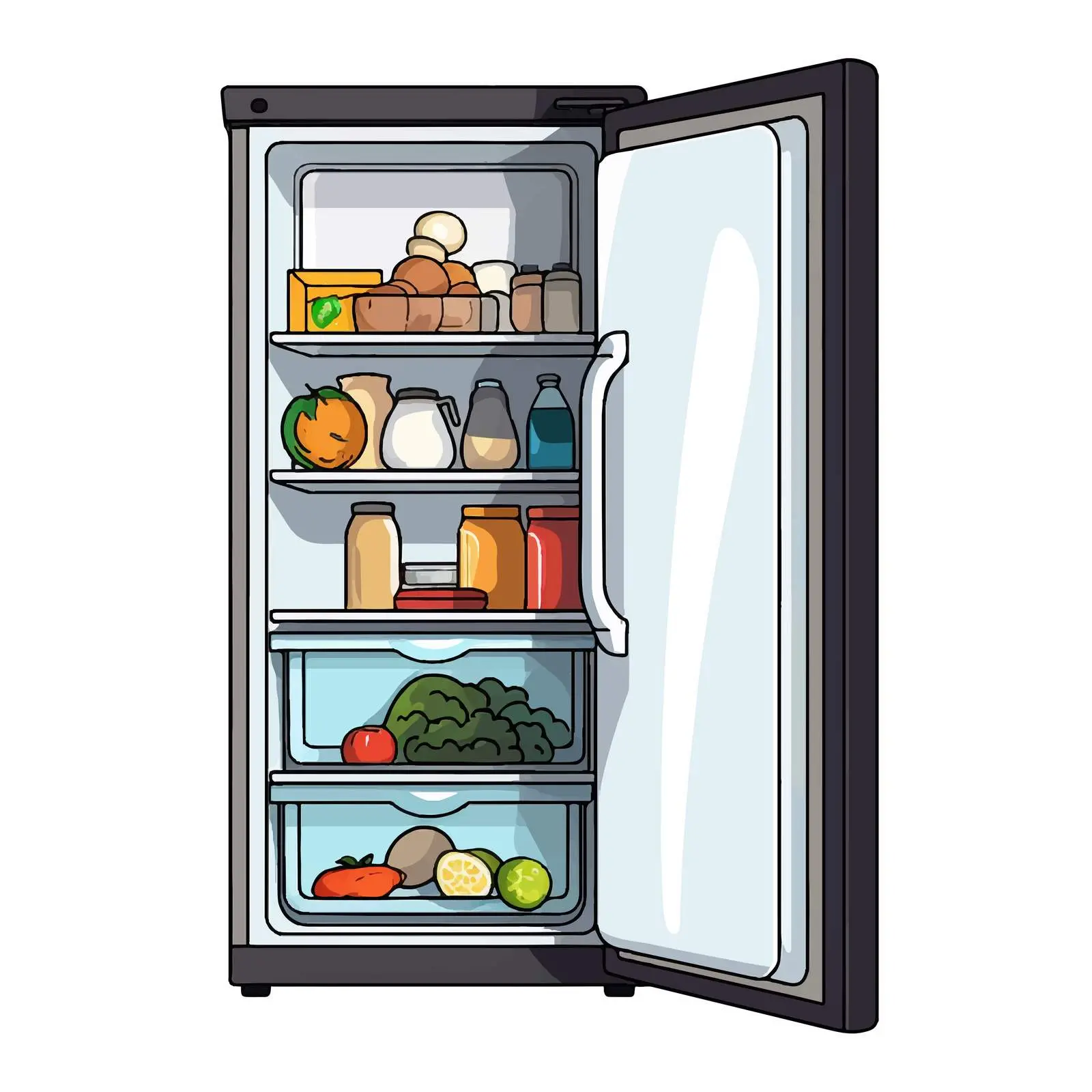 Vector Illustration of White Refrigerator Design — free download from Dotvec