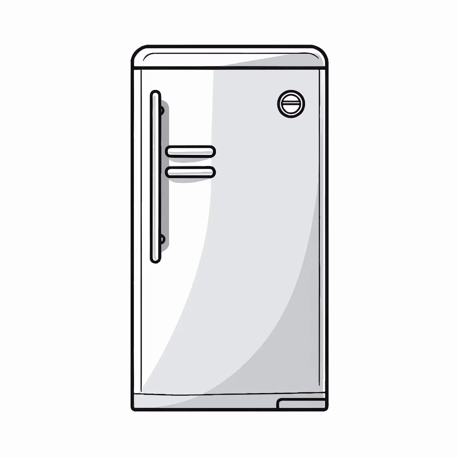 Refrigerator Outline Vector Illustration on White Background — free download from Dotvec