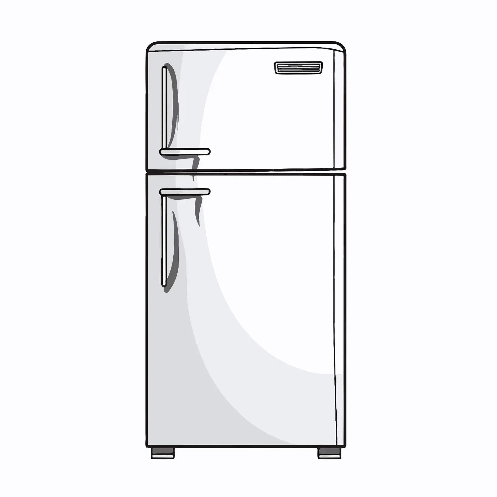 Outline Vector Illustration of Refrigerator on White Background — free download from Dotvec