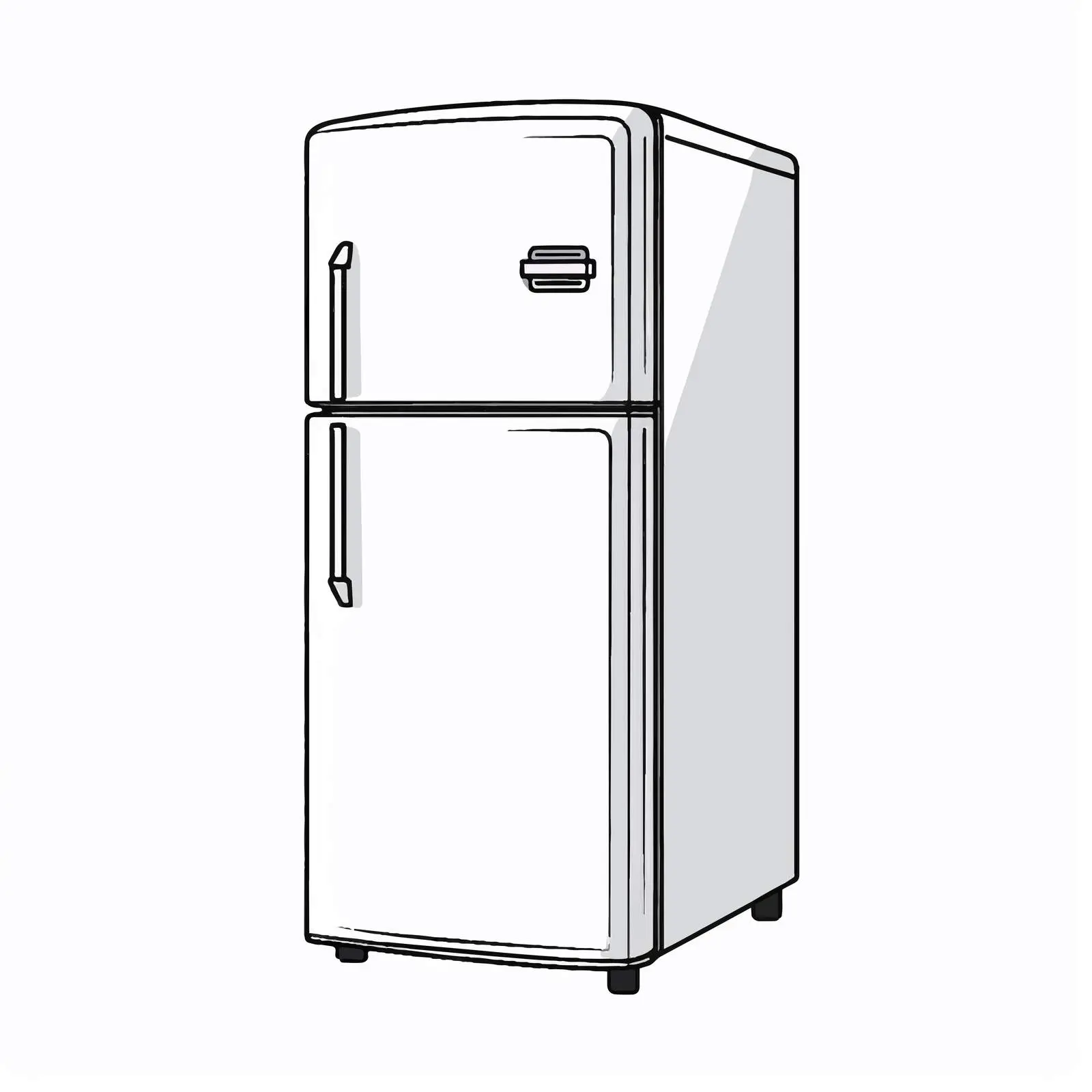 Outline Vector Illustration of Refrigerator — free download from Dotvec