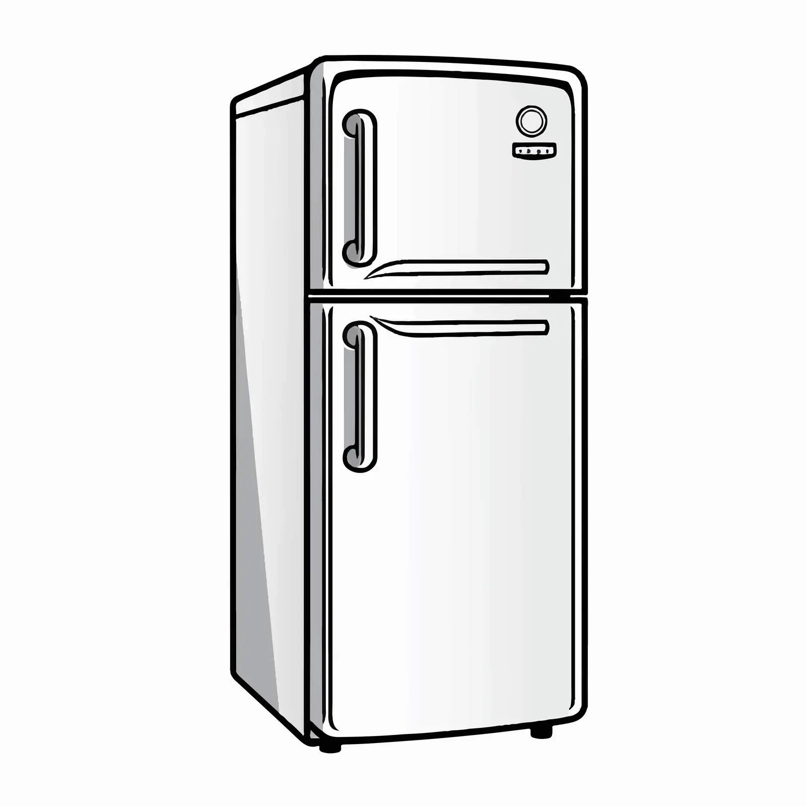 Refrigerator Outline Vector Illustration on White Background — free download from Dotvec