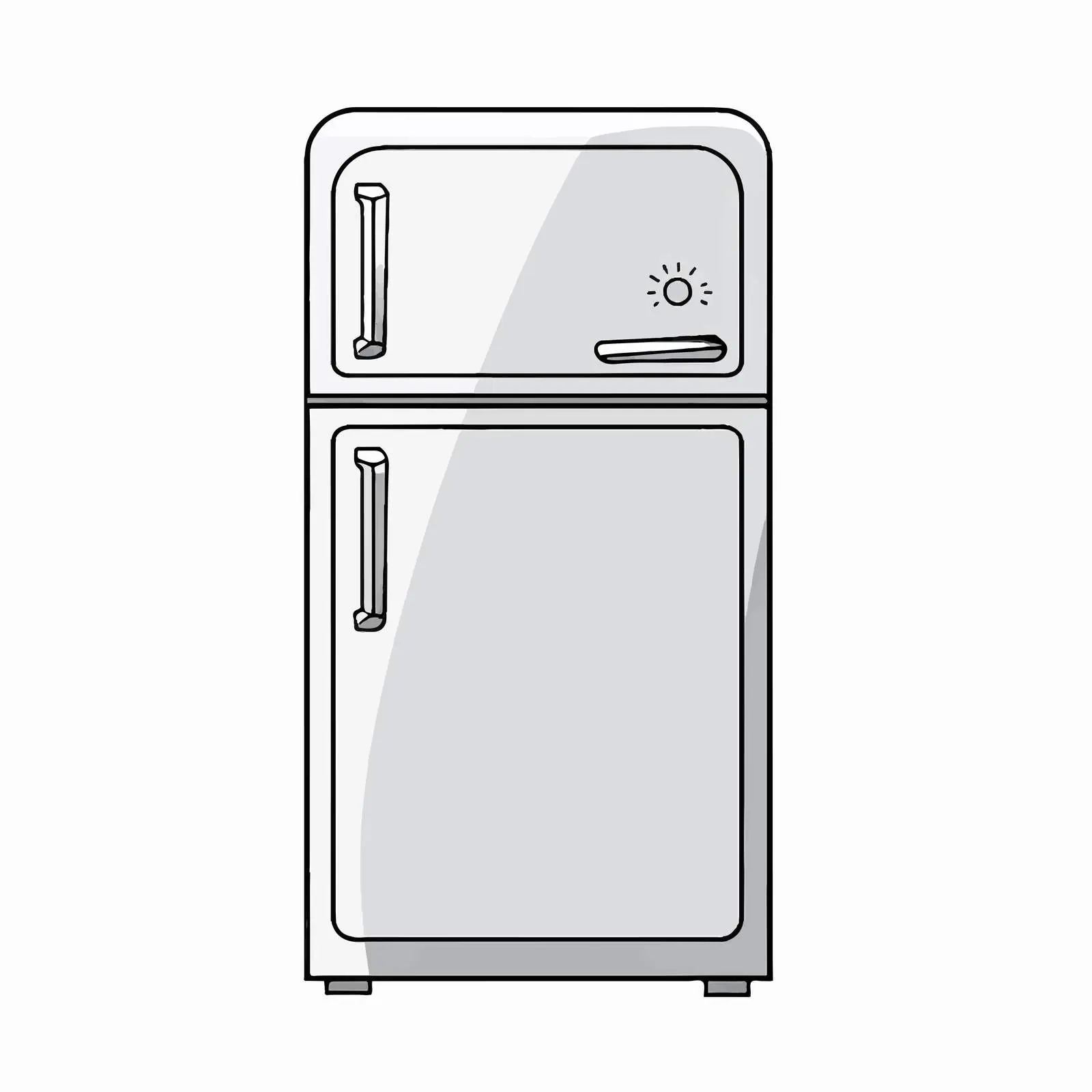 Refrigerator Outline Vector Illustration on White Background — free download from Dotvec