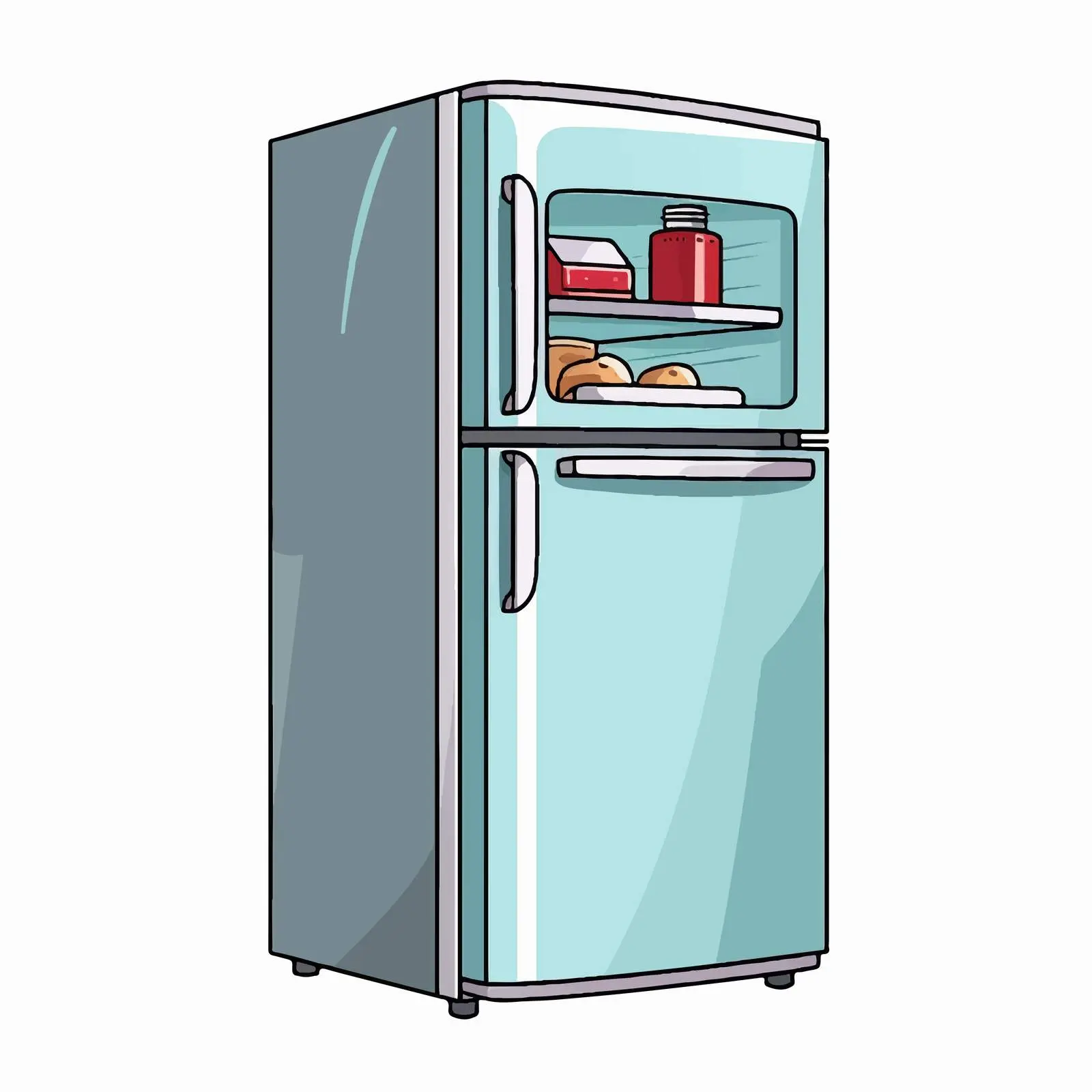 Cartoon Refrigerator Vector Illustration Design — free download from Dotvec