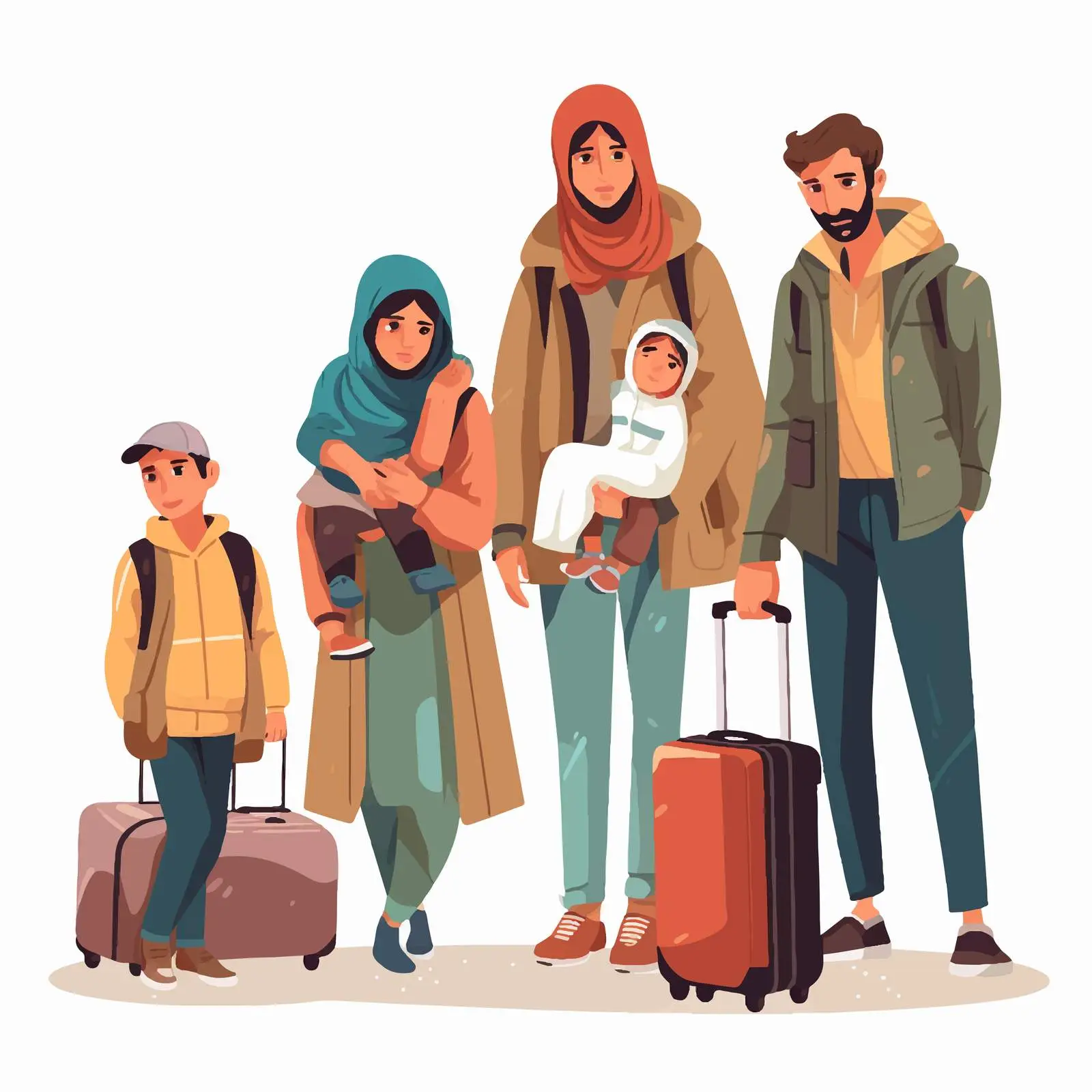 Family of Refugees with Baby in Need — free download from Dotvec