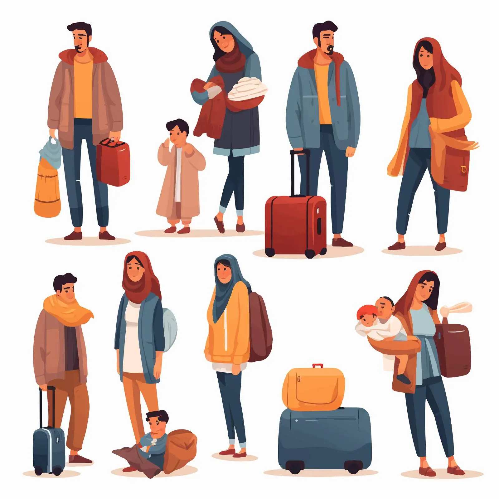 Refugee Family with Baby in Distress — free download from Dotvec