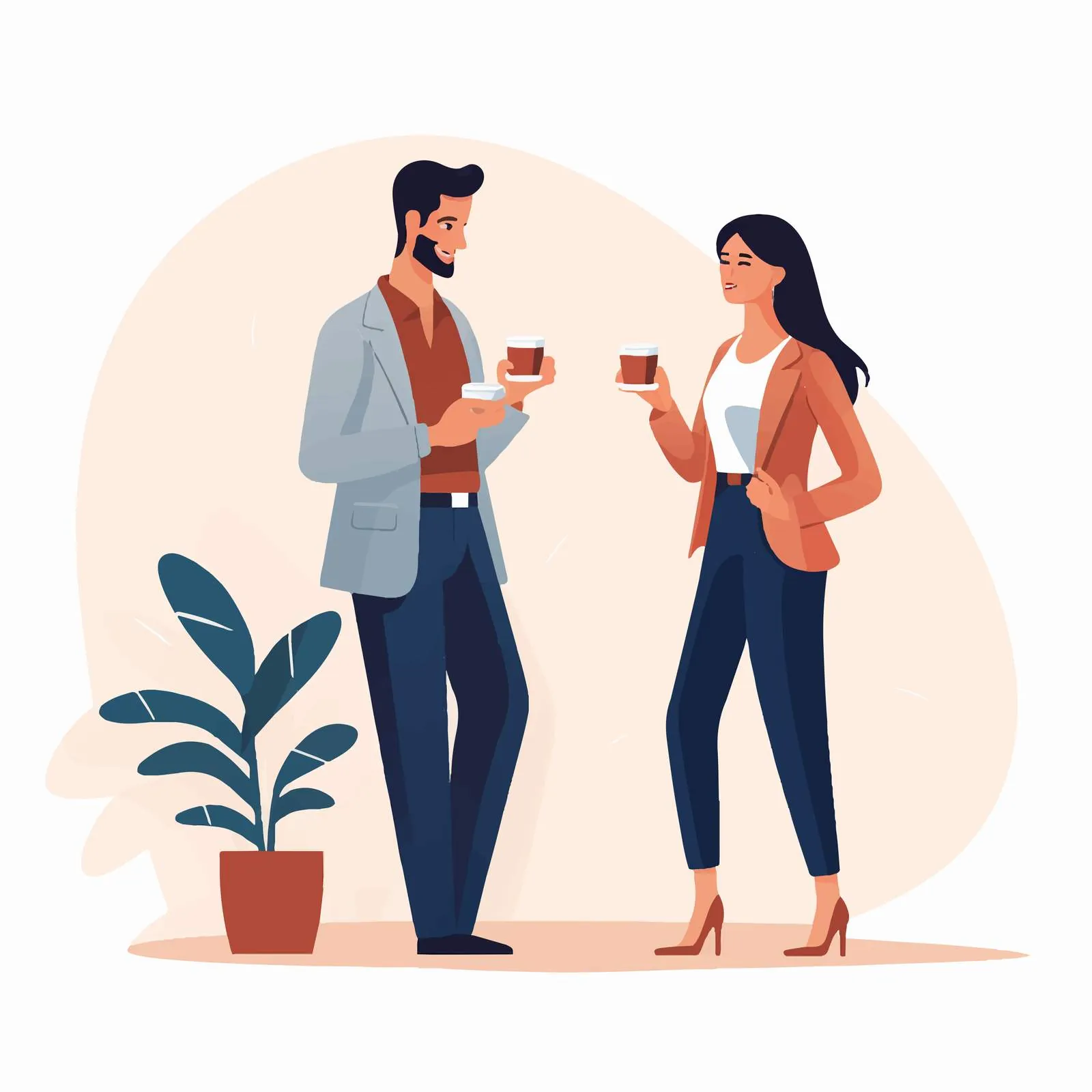 Flirty Coffee Break at Work – free synergy image from Dotvec