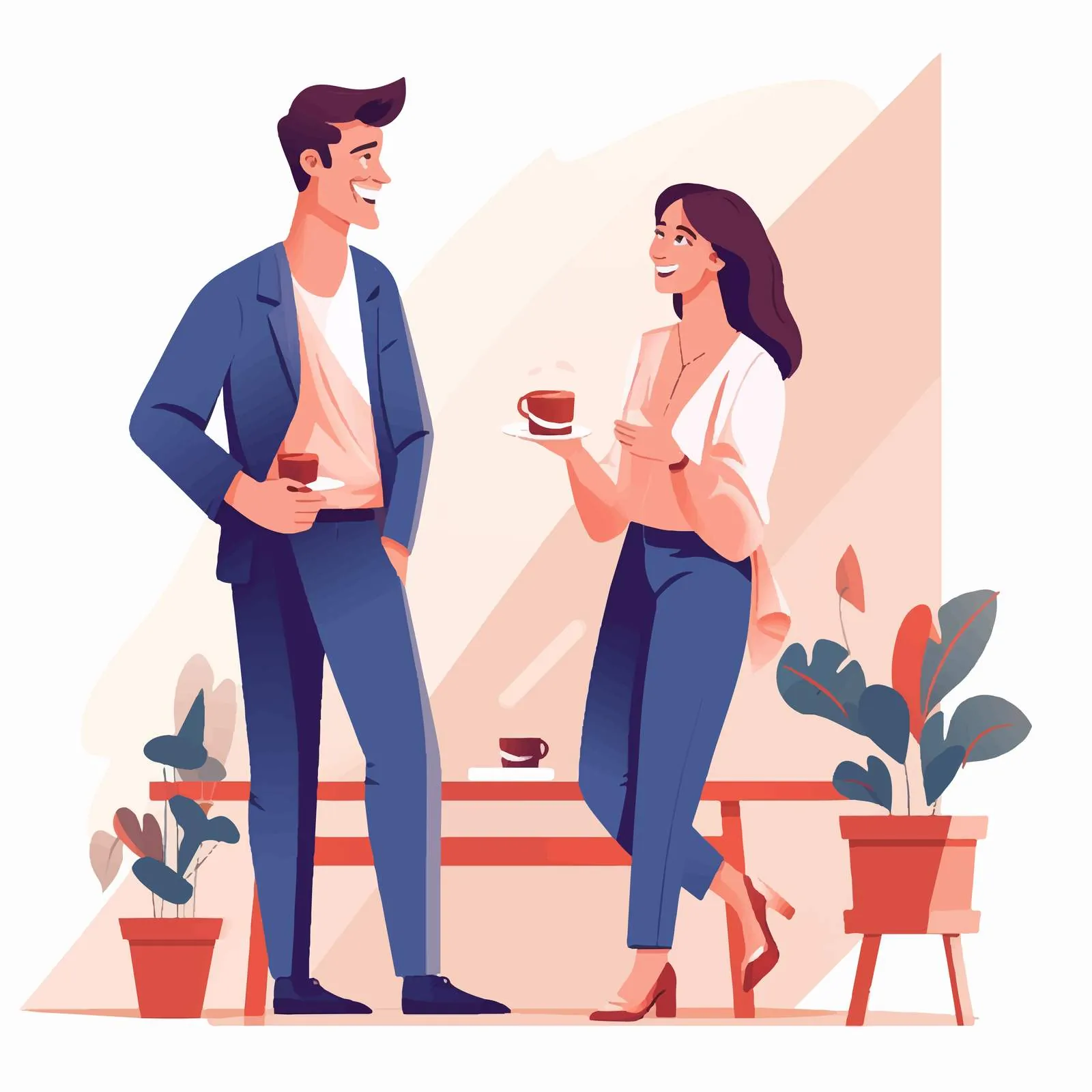 Flirting at Work During Coffee Break – free casual meeting image from Dotvec