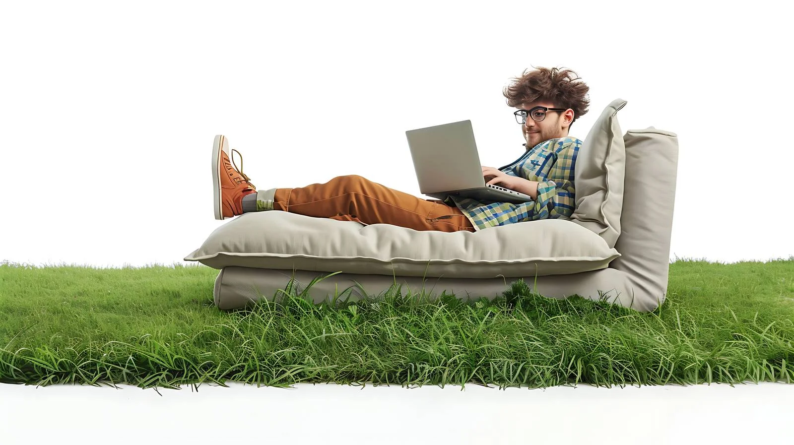 Teenager Enjoying Laptop Outdoors — free download from Dotvec