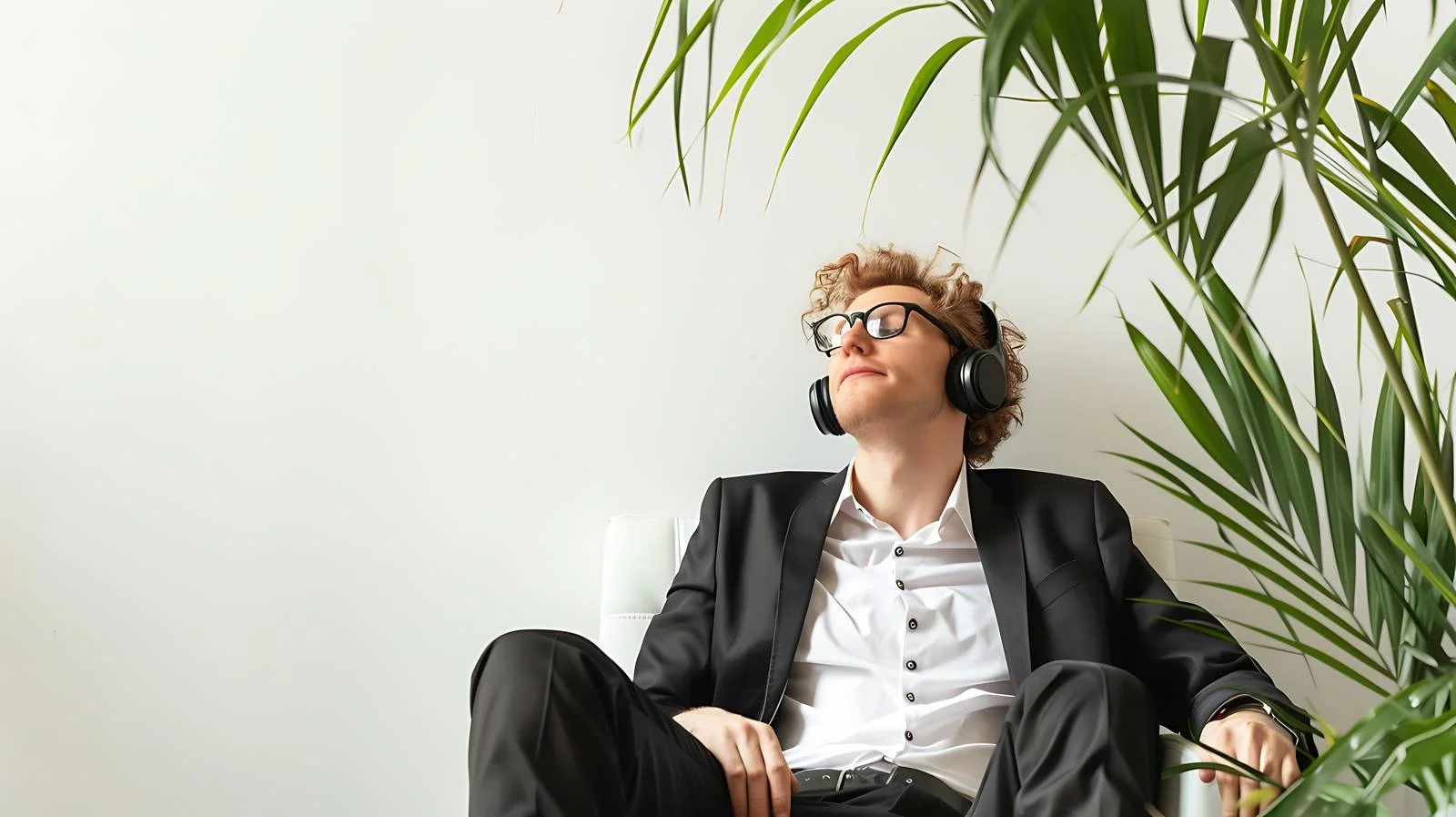 Businessman Enjoying Music Break — free download from Dotvec