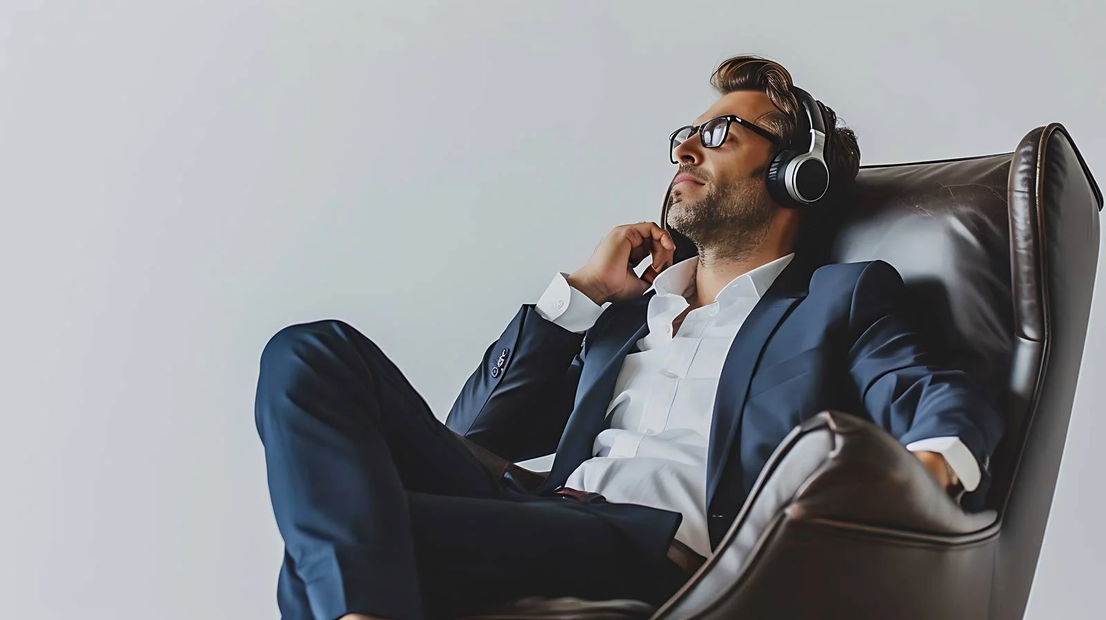 Businessman Enjoying Music Break — free download from Dotvec