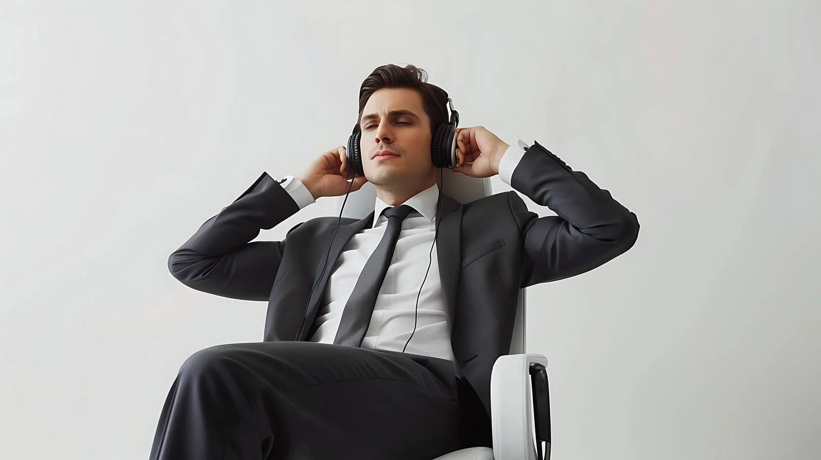 Businessman Enjoying Music Break — free download from Dotvec