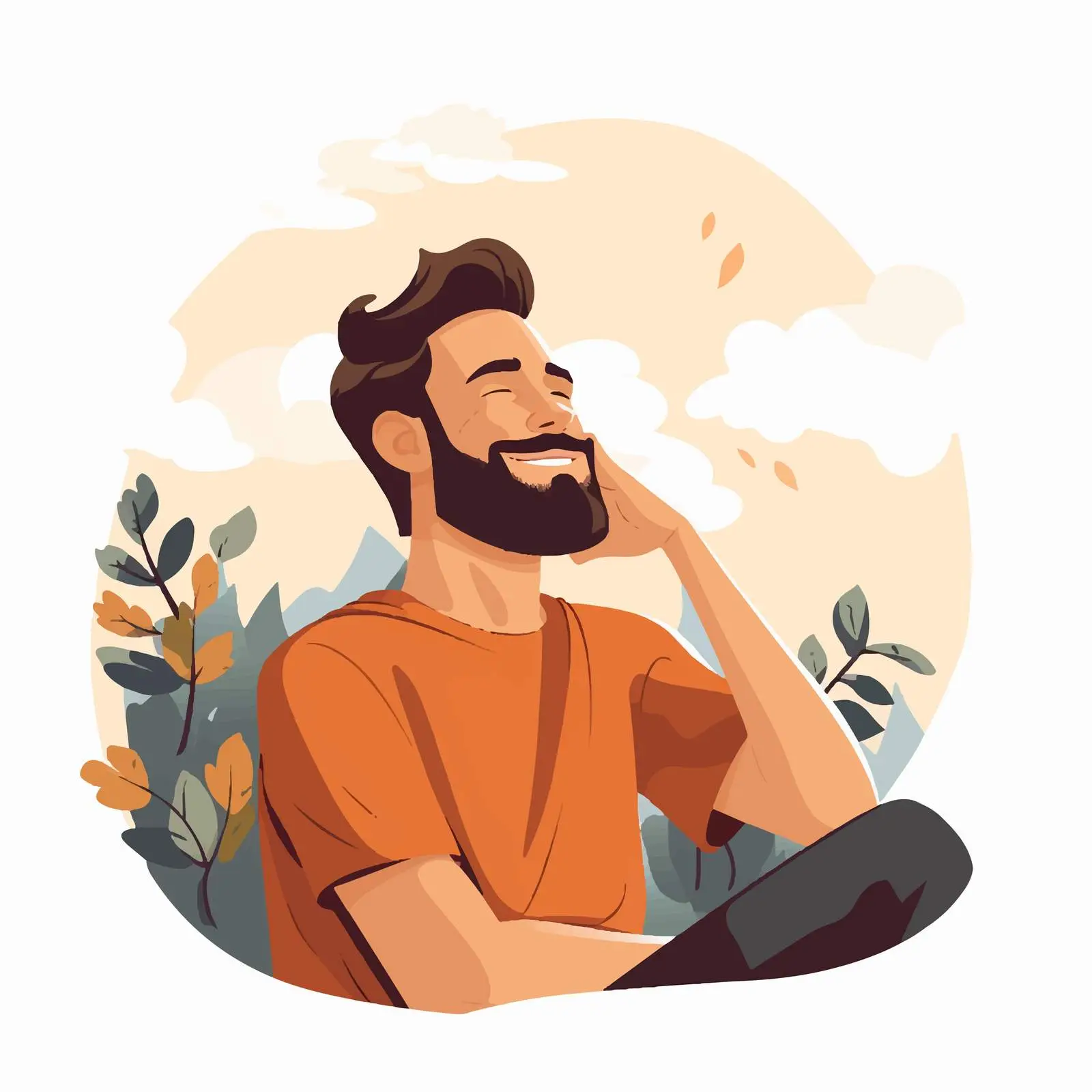 Relaxed Person Dreaming of Pleasant Thoughts — free download from Dotvec