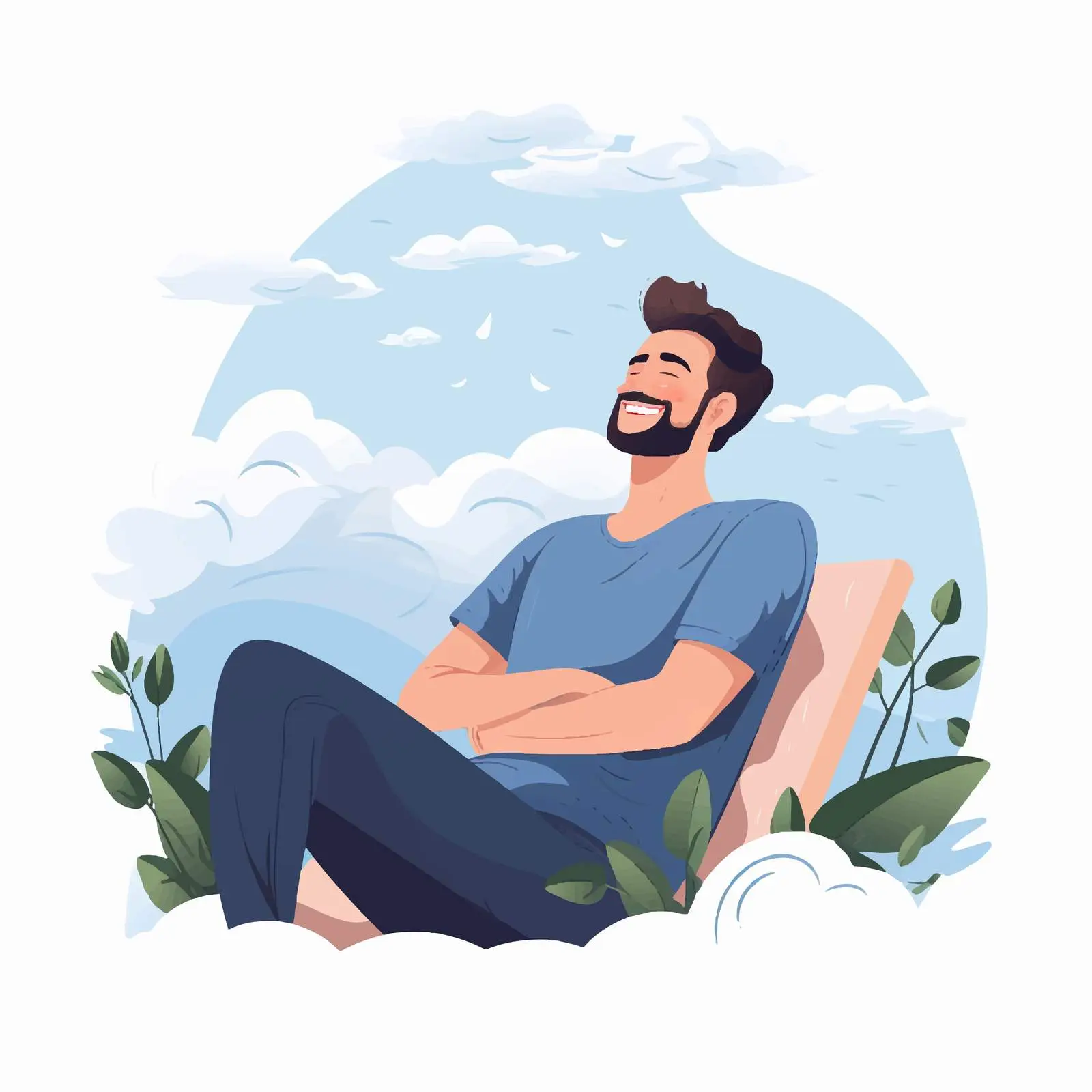 Relaxed Person Dreaming of Happiness — free download from Dotvec