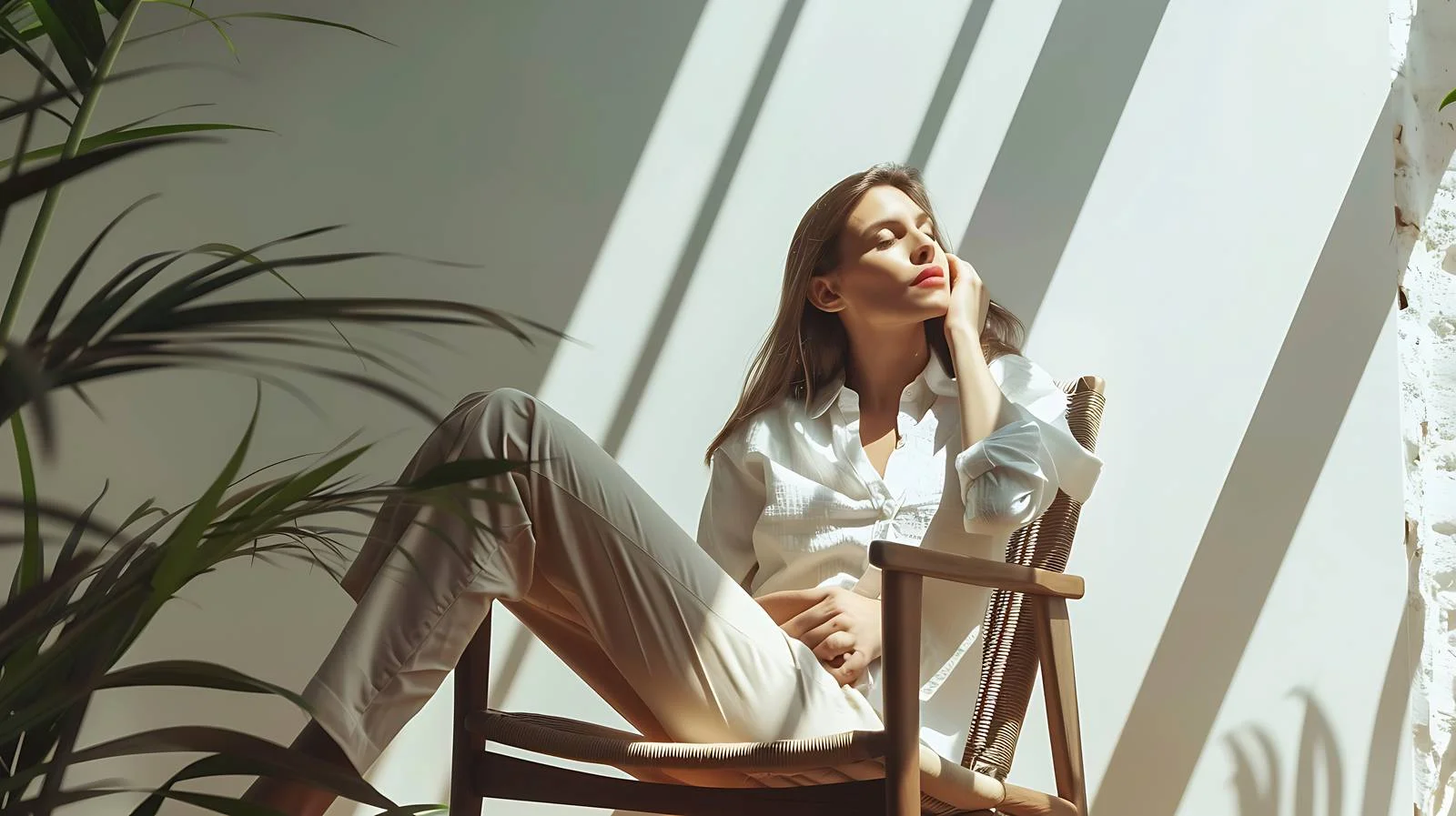 Serene Woman Sunbathing on Chair — free download from Dotvec