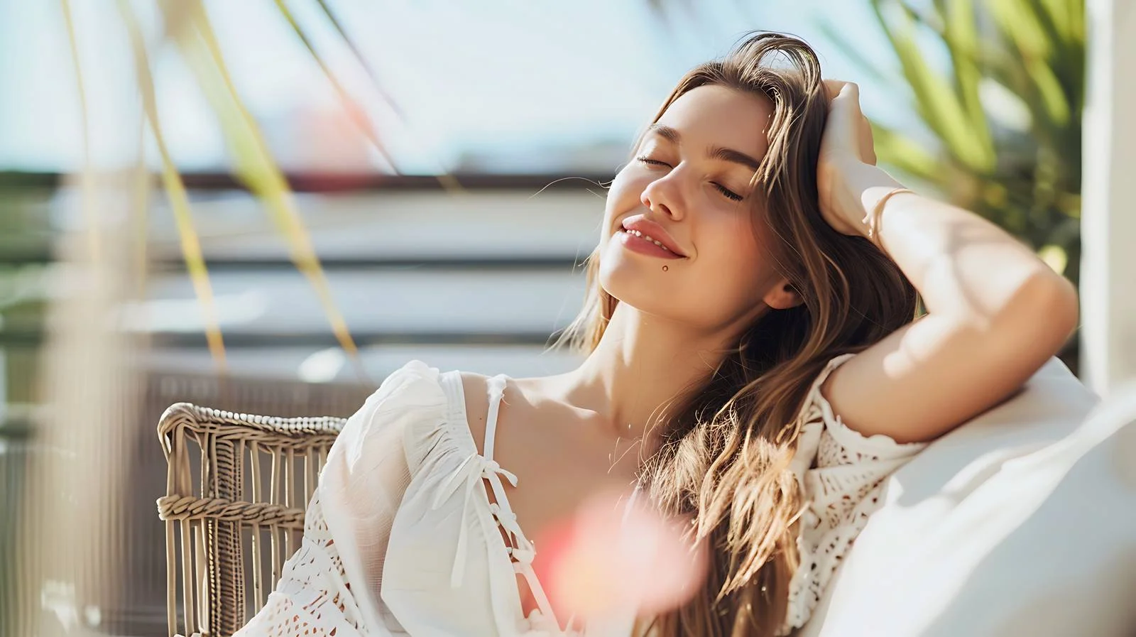 Serene Woman on Home Terrace — free download from Dotvec