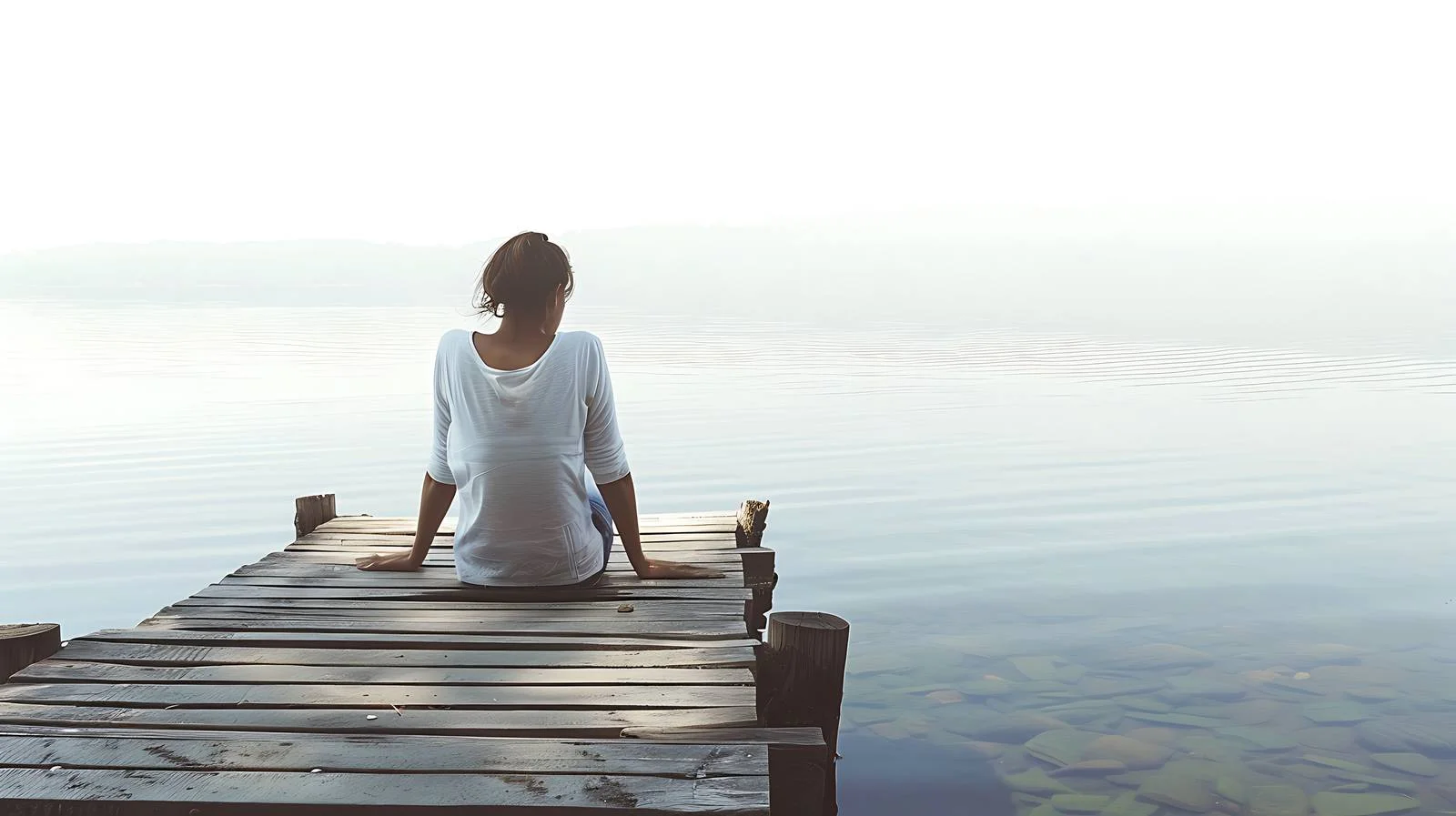 Tranquil Woman on Remote Jetty — free download from Dotvec