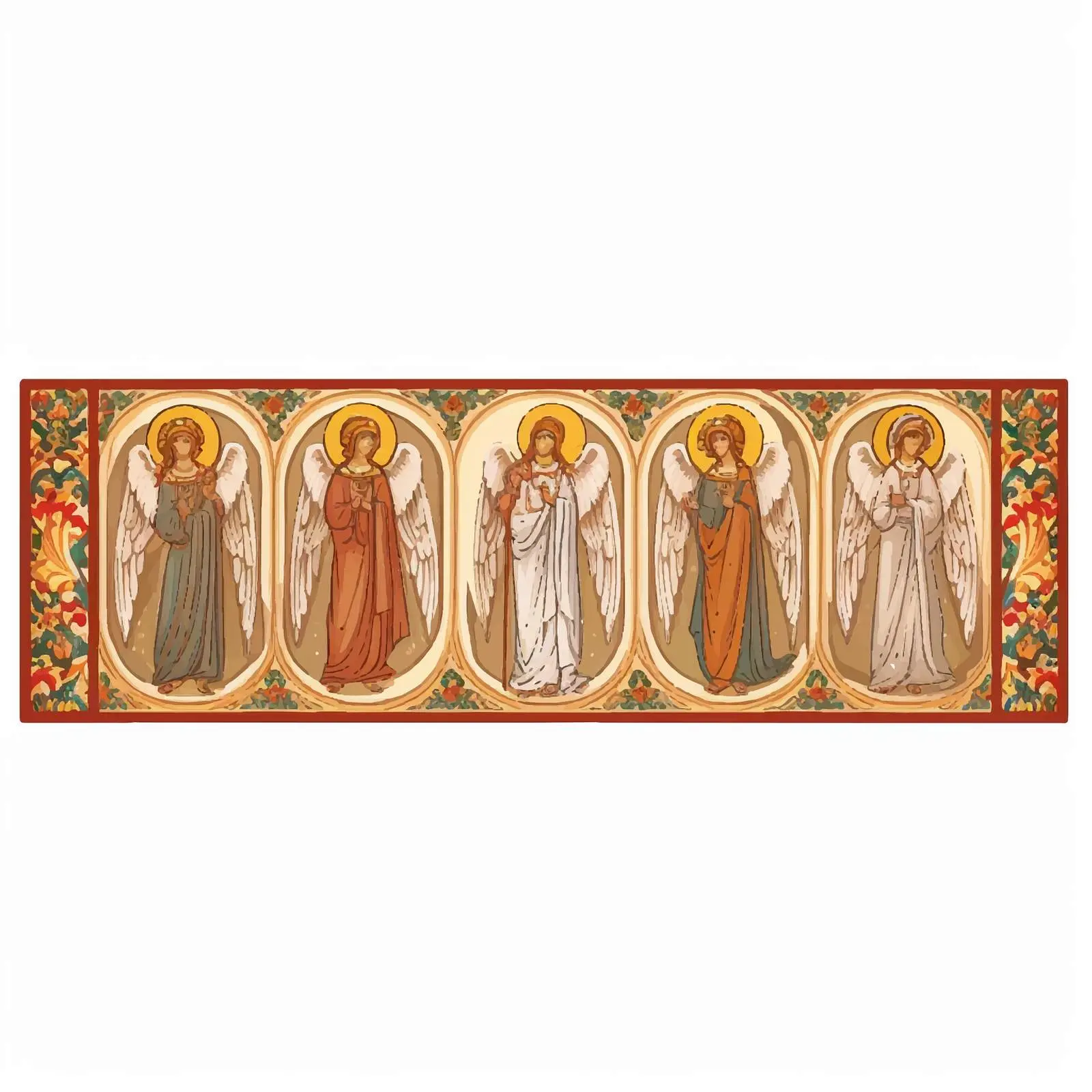 Byzantine Angel Decorative Border Illustration — free download from Dotvec
