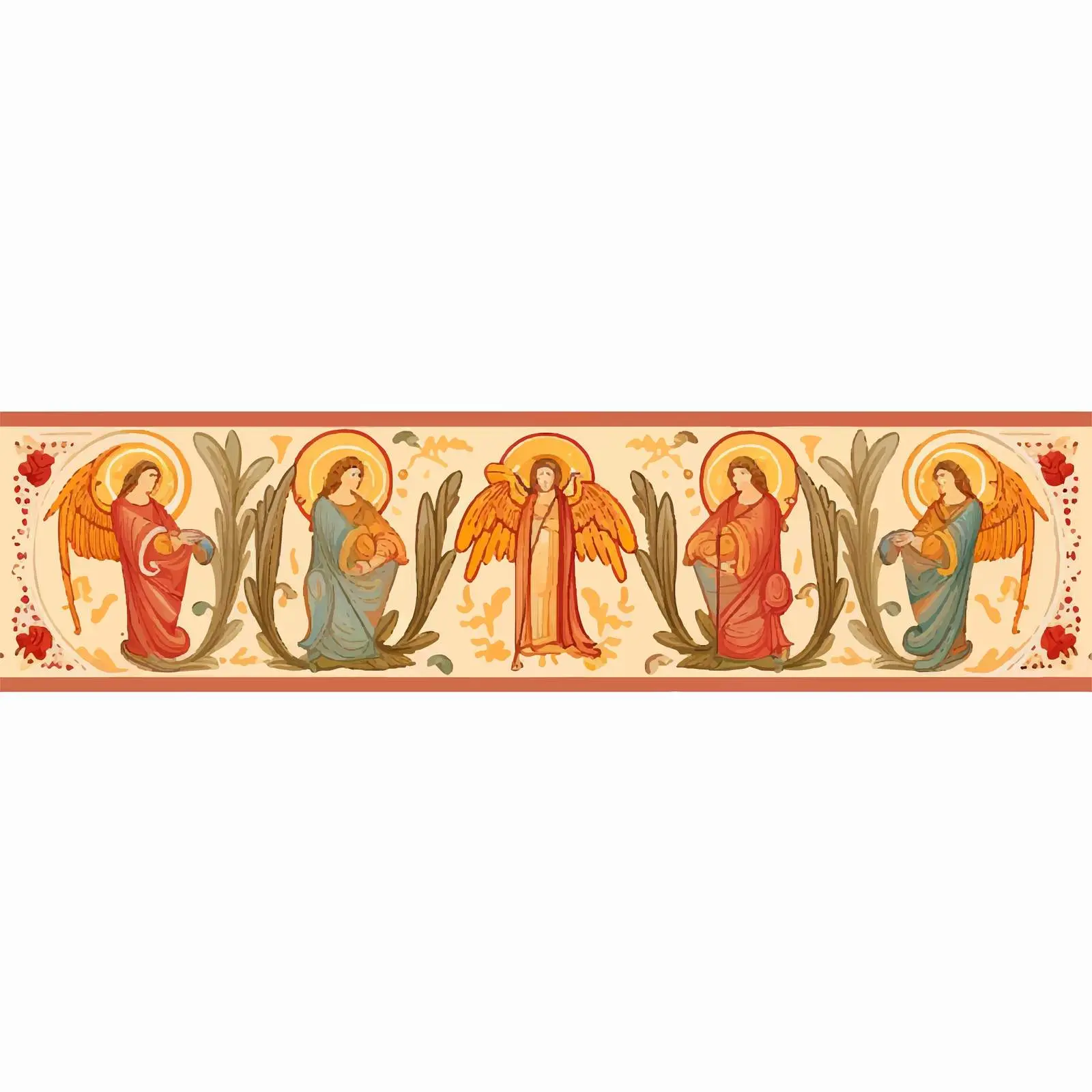Byzantine Religious Decorative Border with Angels — free download from Dotvec