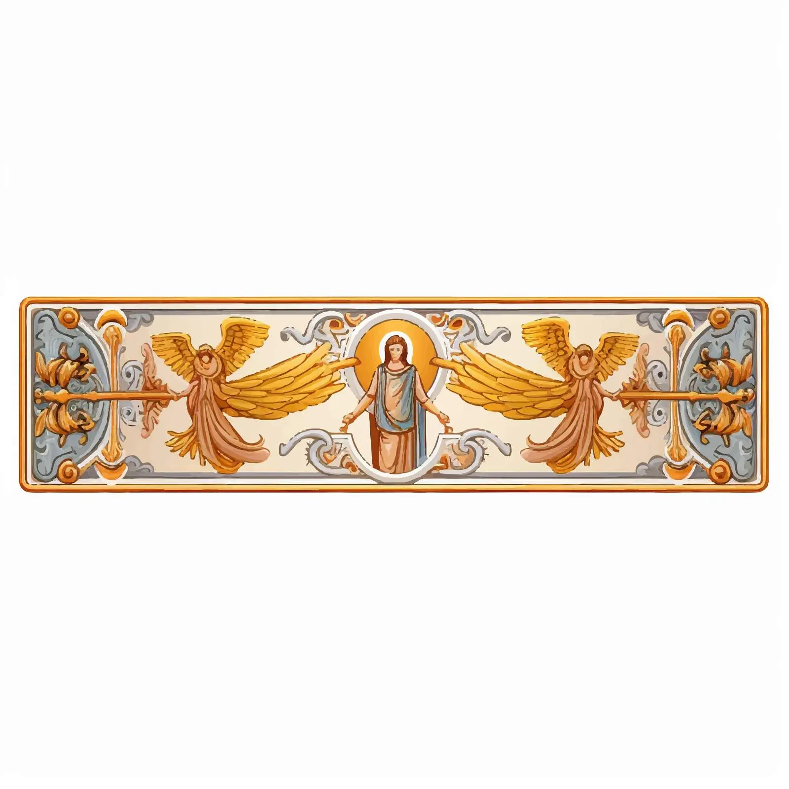Byzantine Decorative Border with Angels Illustration – free angels illustration image from Dotvec