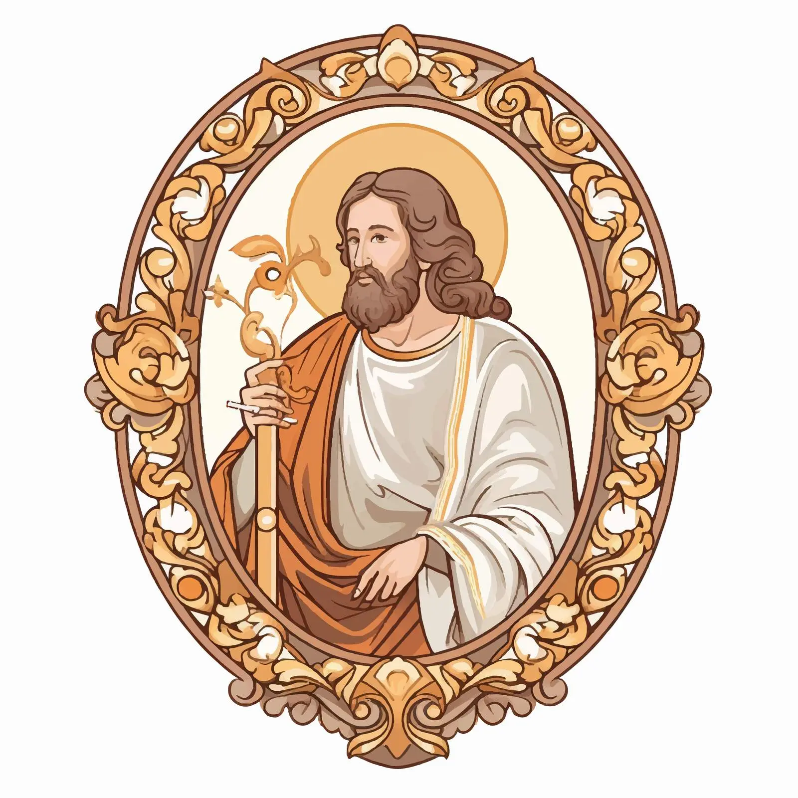 Religious Decorative Border with John Baptist Illustration — free download from Dotvec