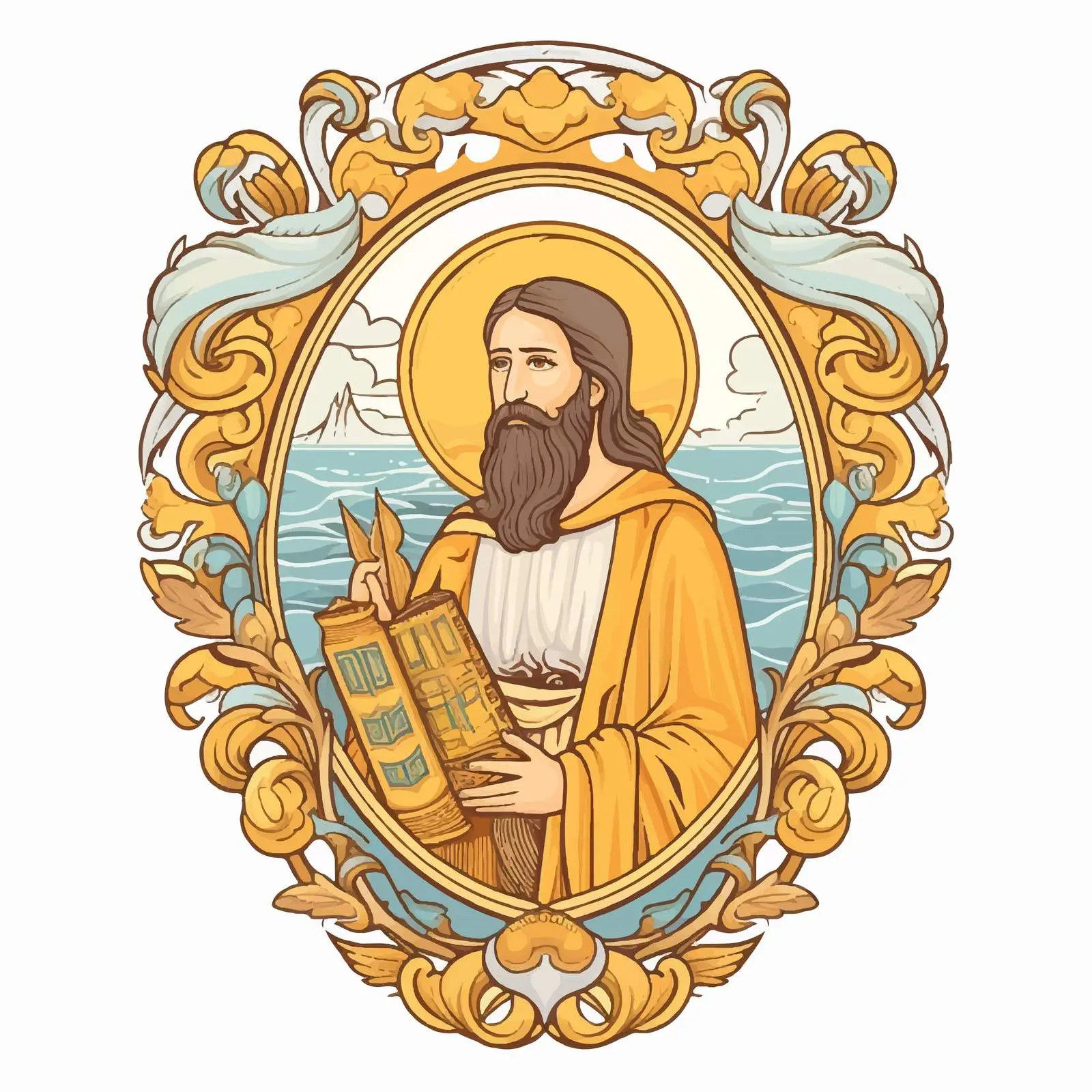 John Baptist Religious Decorative Vector Border — free download from Dotvec