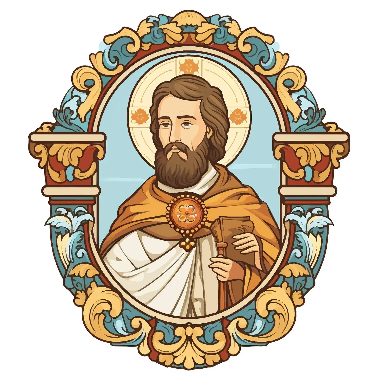 Religious Decorative Border Featuring John Baptist — free download from Dotvec