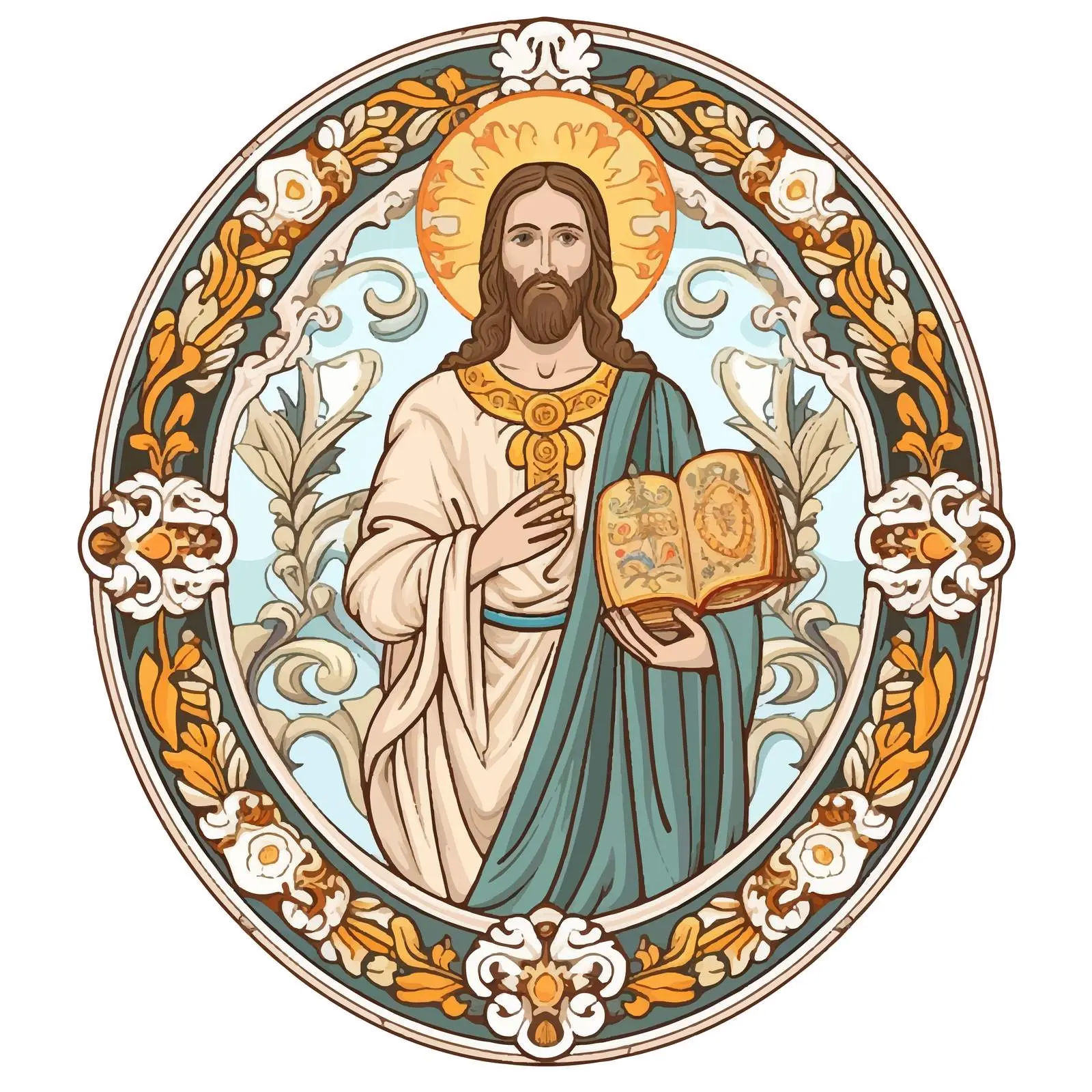 Religious Decorative Border with John Baptist – free artistic typography image from Dotvec