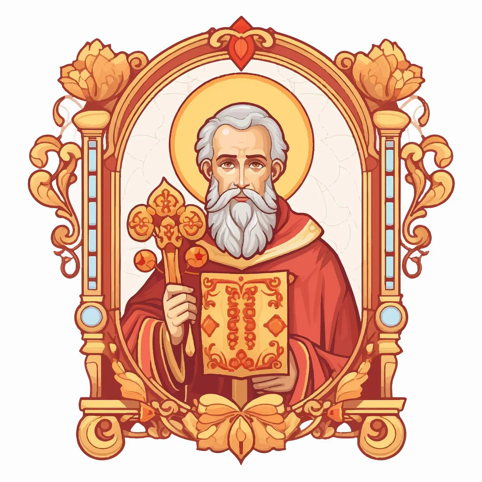 Saint Nicholas Decorative Border Vector Art – free saint nicholas of myra image from Dotvec