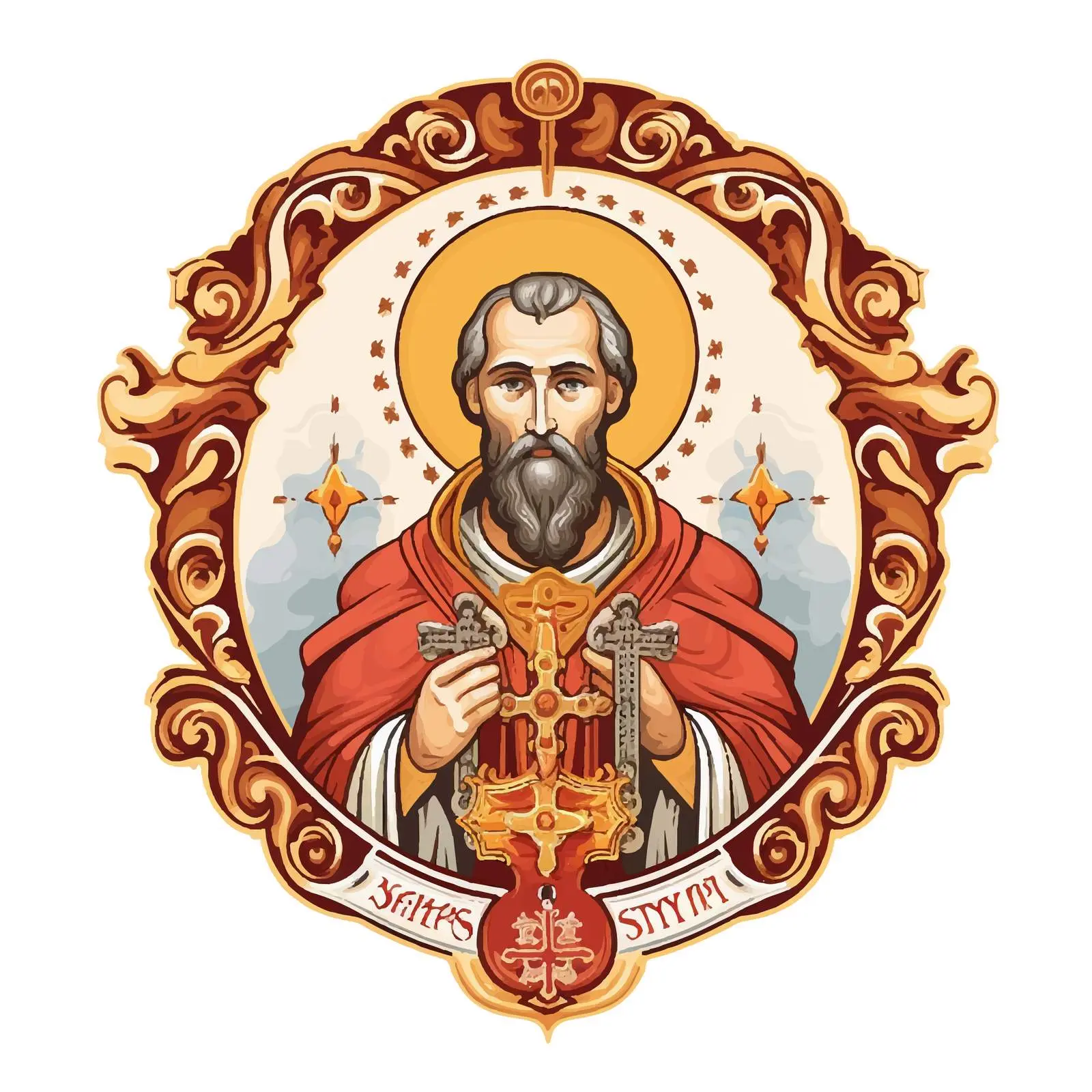 Saint Nicholas Decorative Religious Border Vector – free saint nicholas of myra image from Dotvec