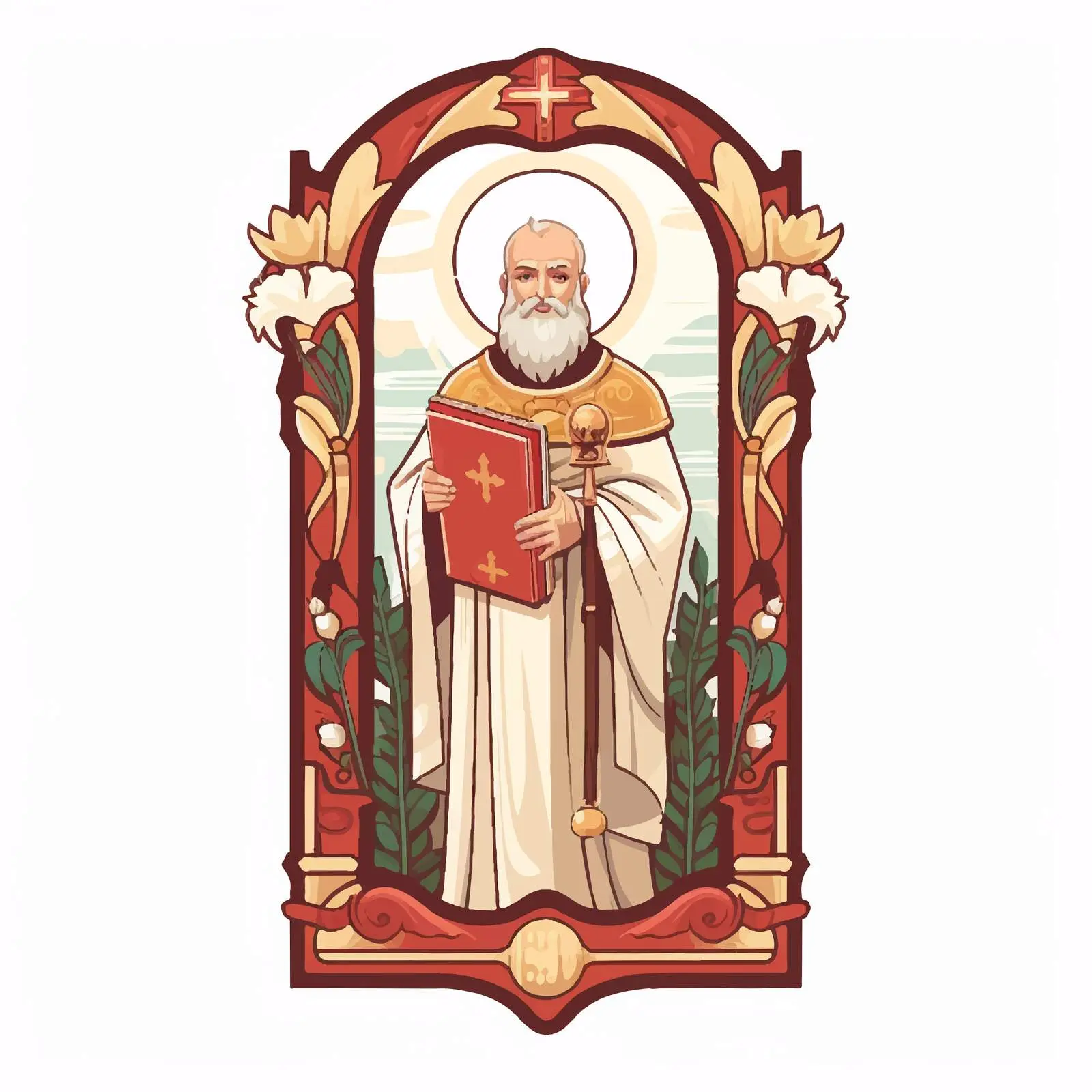 Saint Nicholas Decorative Border Vector Art — free download from Dotvec