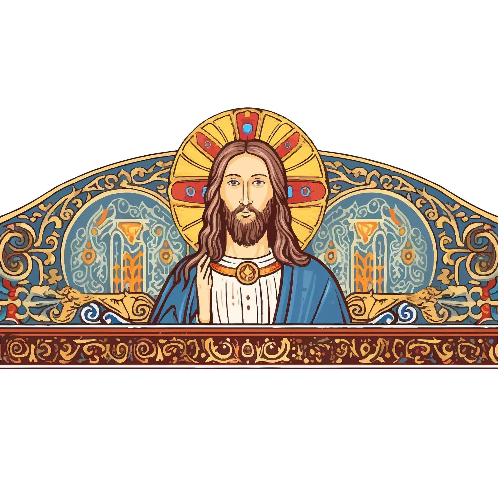 Religious Decorative Border Featuring Jesus Christ — free download from Dotvec