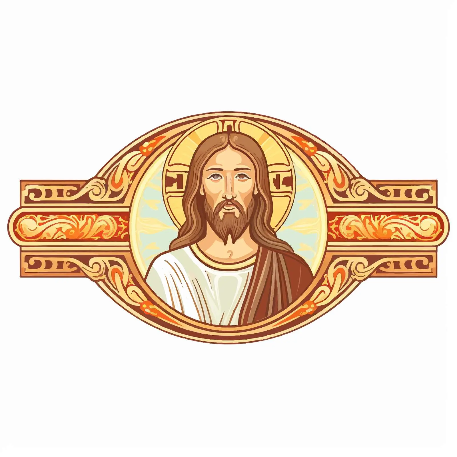 Religious Decorative Border with Jesus Christ — free download from Dotvec