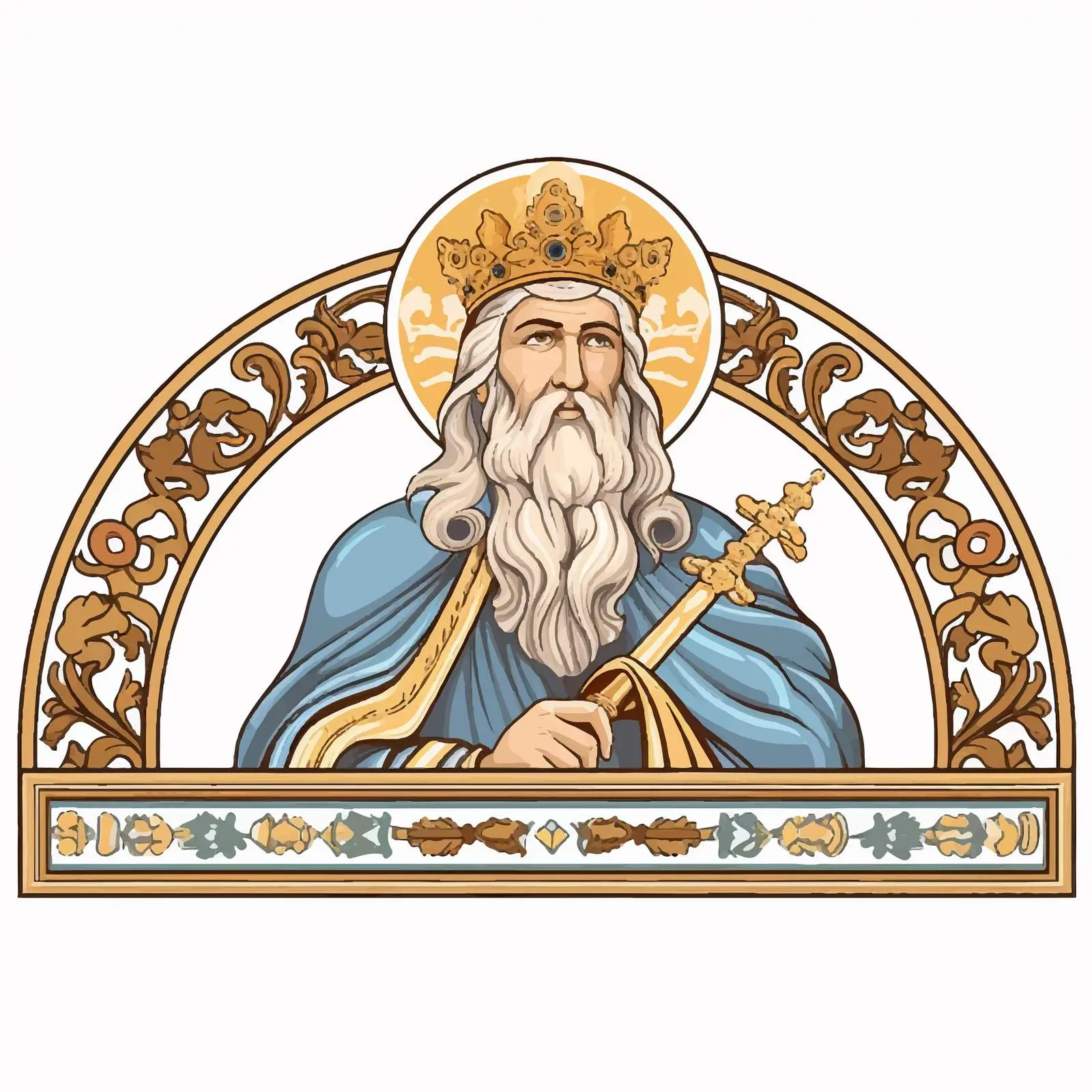 Saint Solomon Religious Decorative Horizontal Border — free download from Dotvec