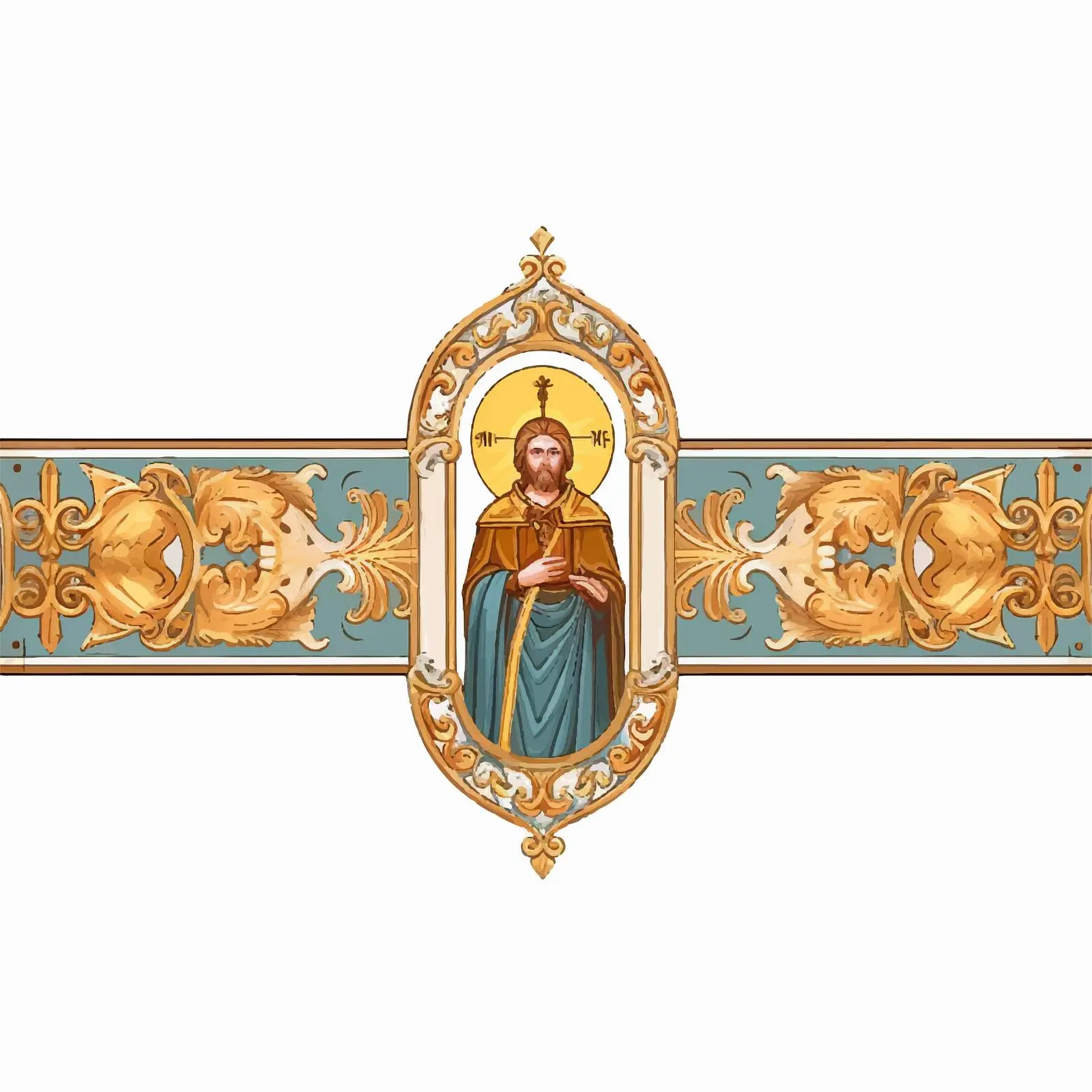 Saint Solomon Decorative Religious Border Vector — free download from Dotvec