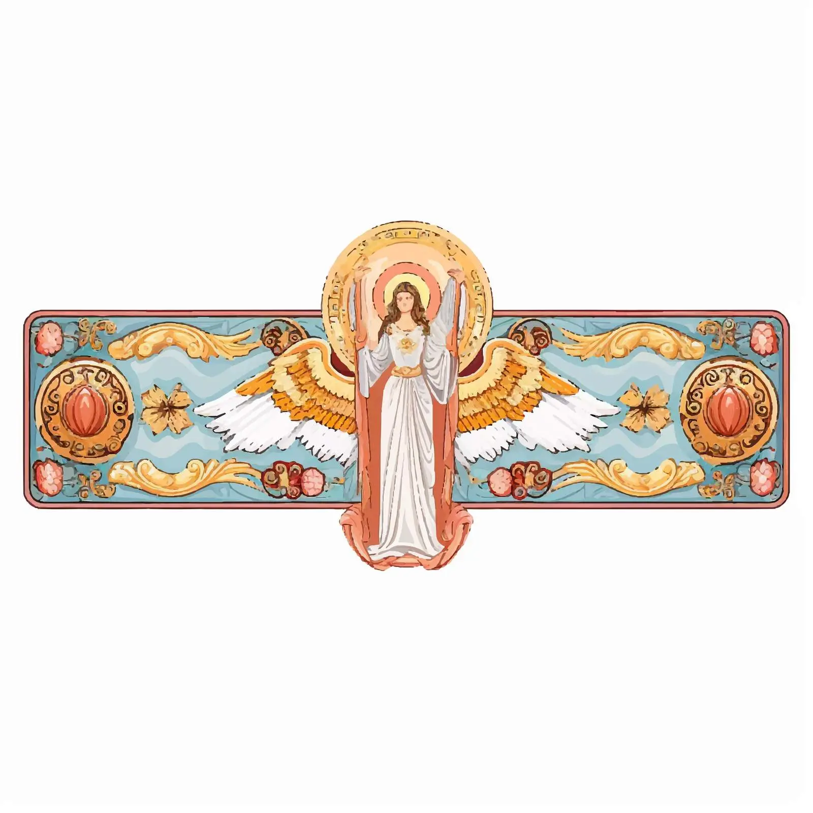 Religious Decorative Seraphim Horizontal Border Vector — free download from Dotvec