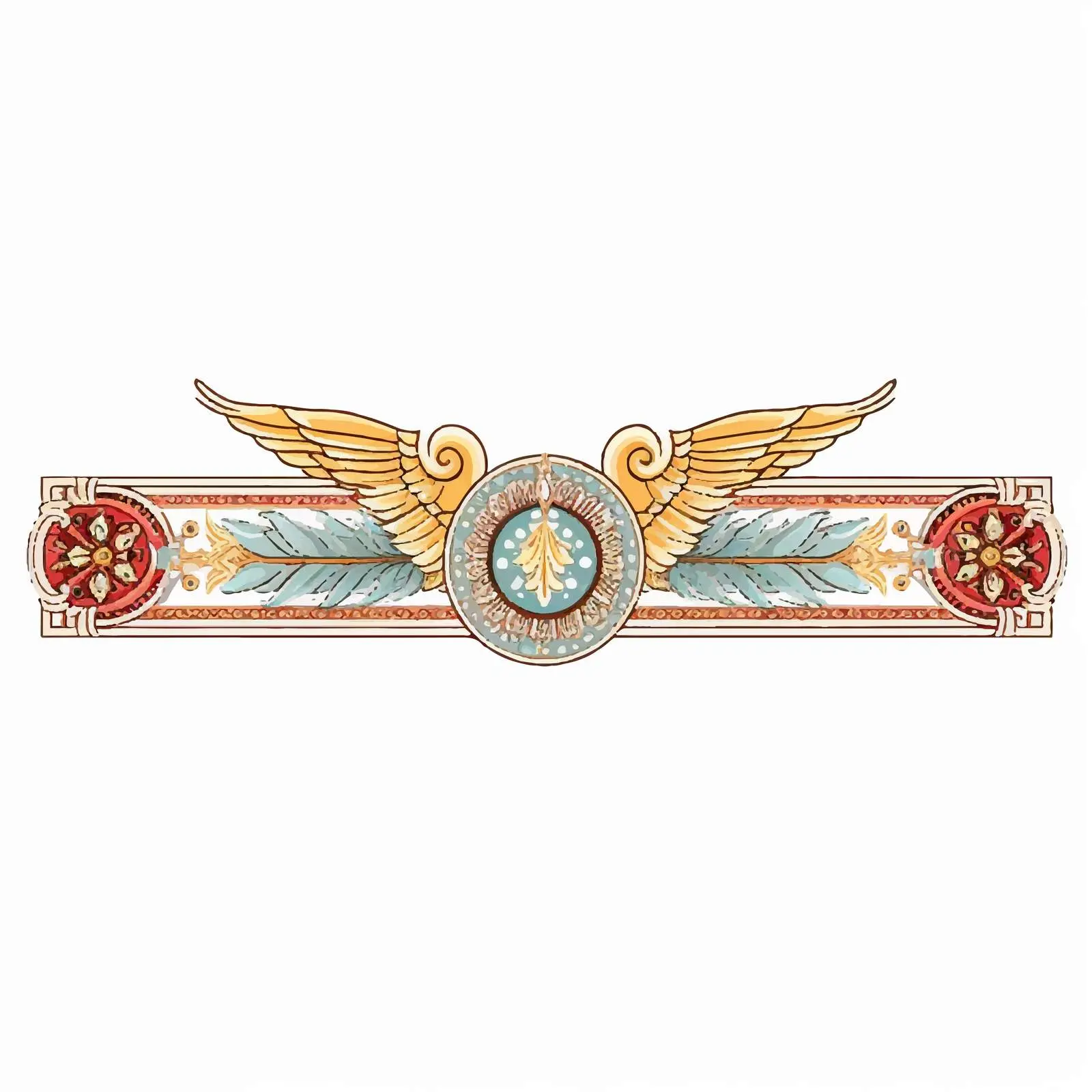 Religious Decorative Horizontal Border with Seraphim — free download from Dotvec