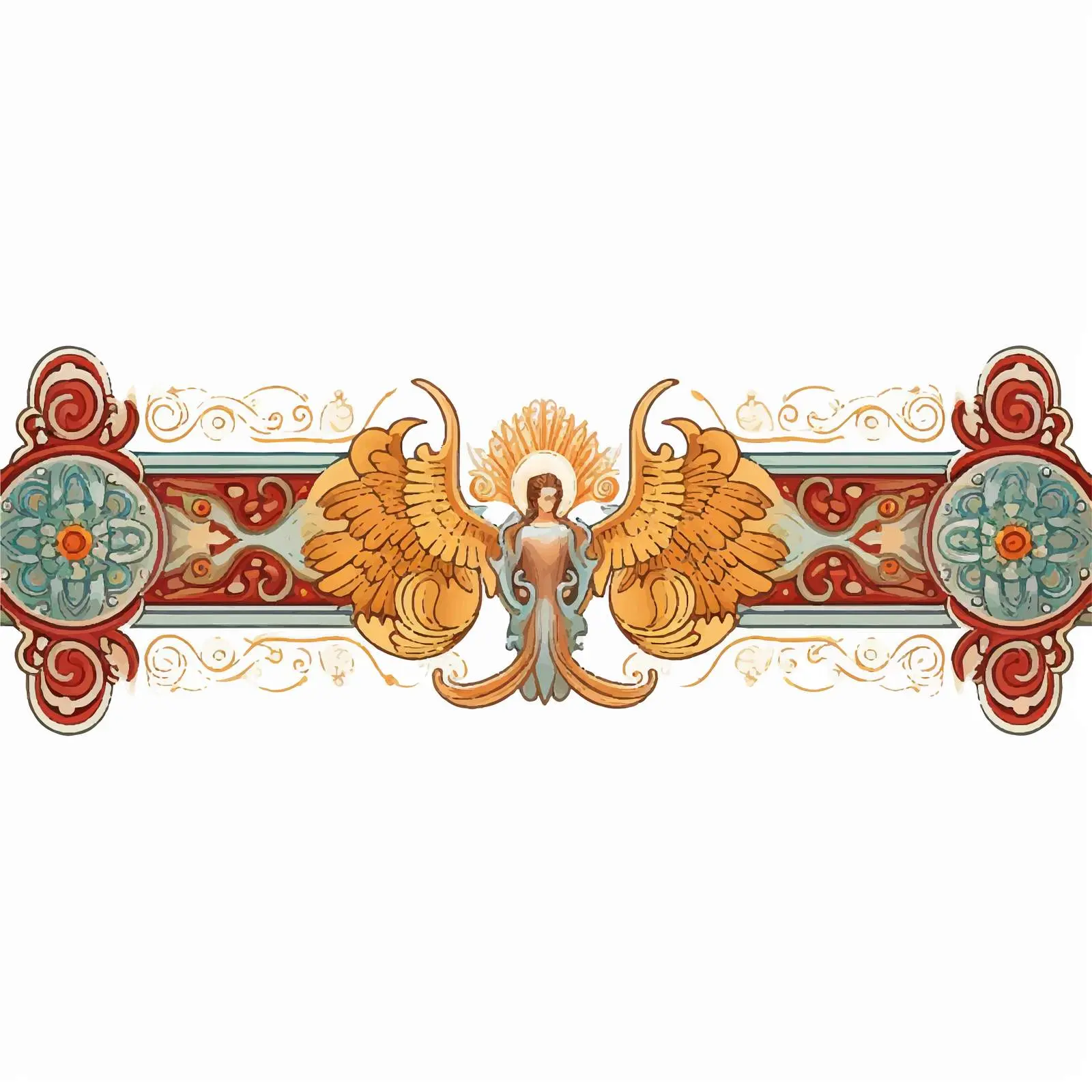 Religious Decorative Border with Seraphim Illustration – free trade image from Dotvec
