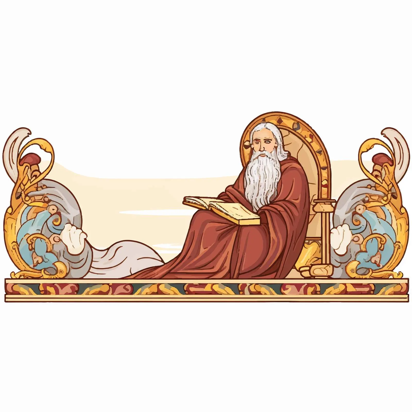 Religious Decorative Border with Simeon the God – free biblical illustrations image from Dotvec