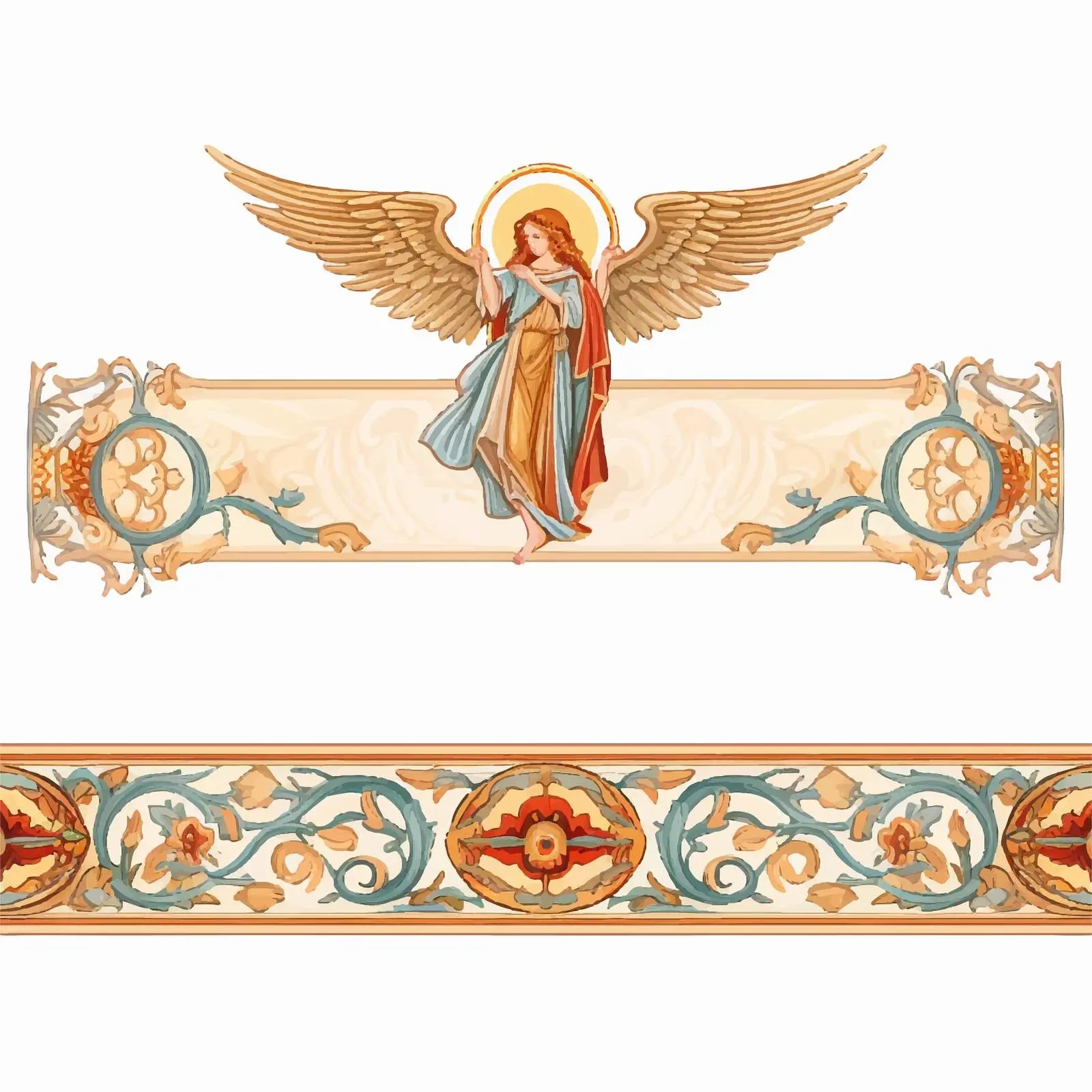 Seraphim Decorative Horizontal Border Vector — free download from Dotvec