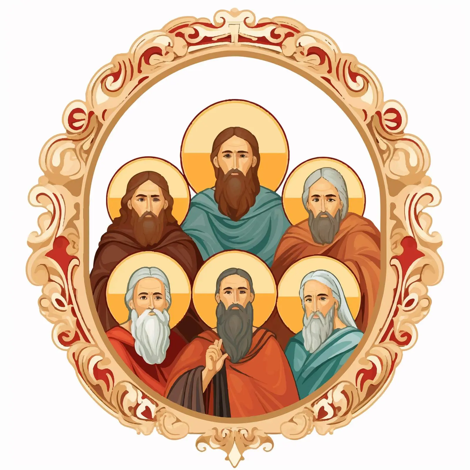 Byzantine Style Religious Frame with Apostles — free download from Dotvec